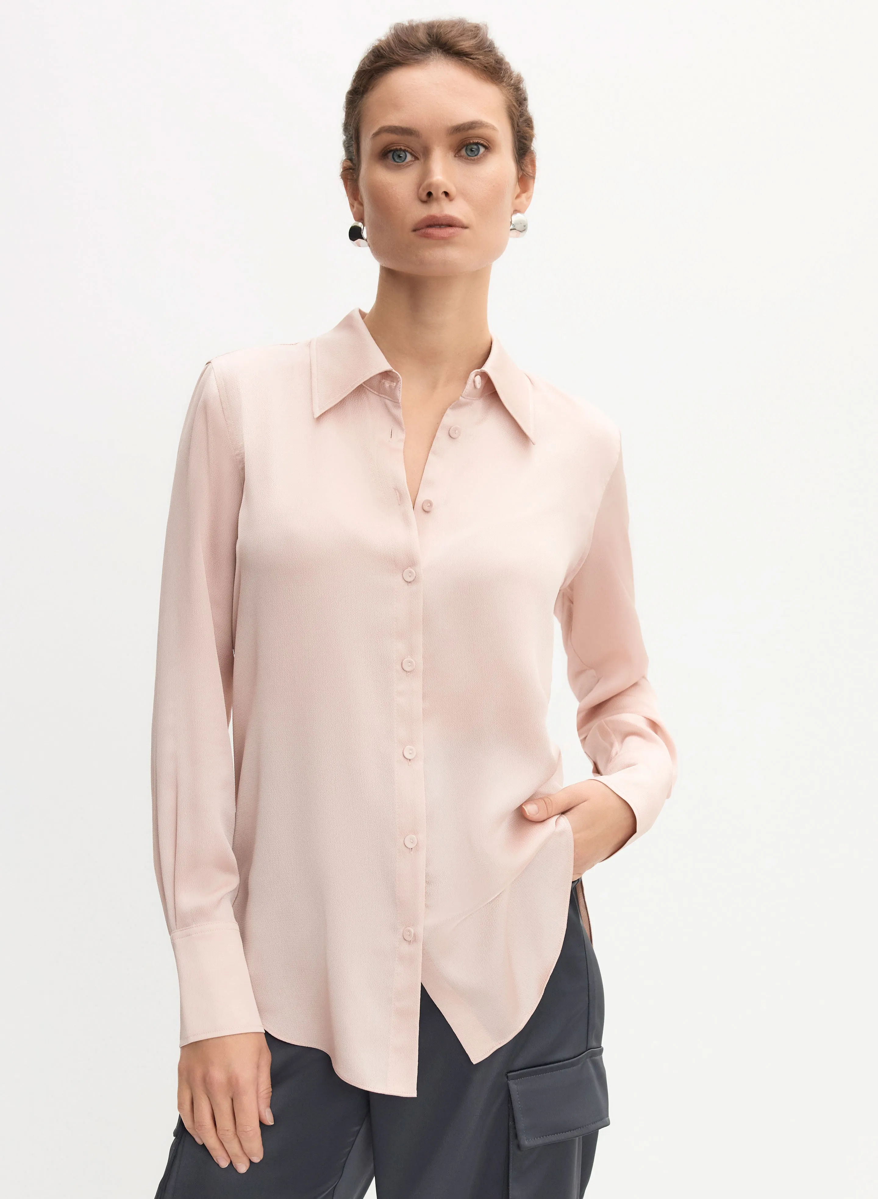 Button-Front Satin Blouse sold by Melanie Lyne product image thumbnail 2
