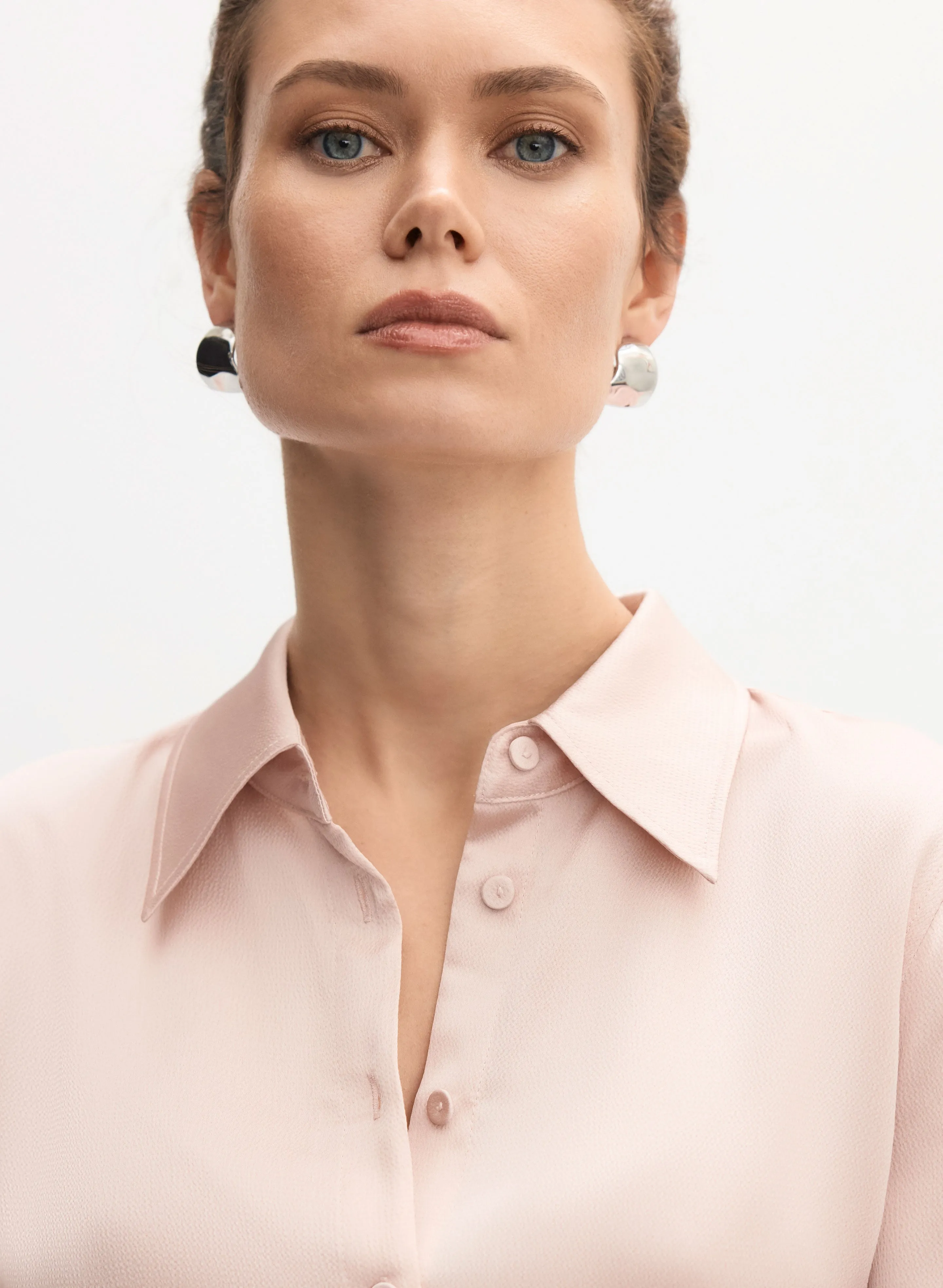 Button-Front Satin Blouse sold by Melanie Lyne product image thumbnail 5