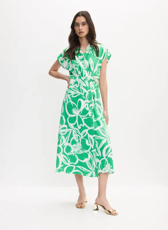 Joseph Ribkoff - Floral Wrap-Over Dress sold by Melanie Lyne