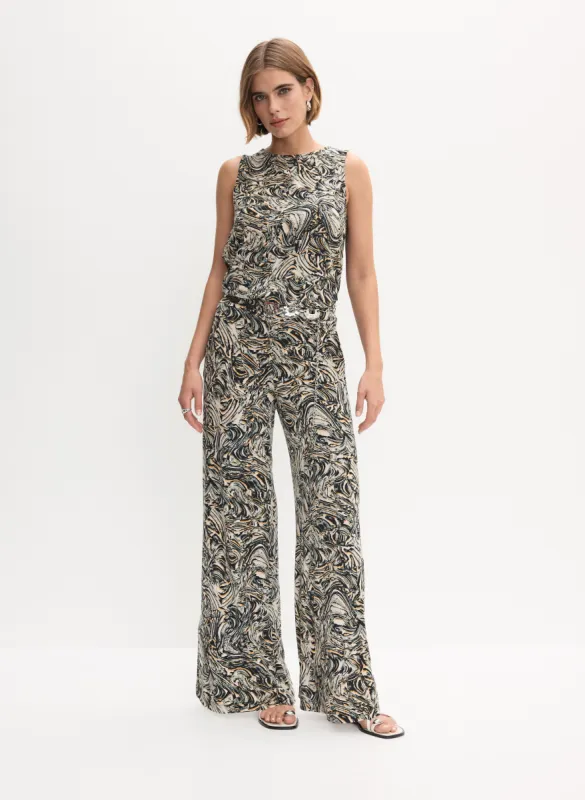 Abstract Print Top & Wide-Leg Pants sold by Melanie Lyne