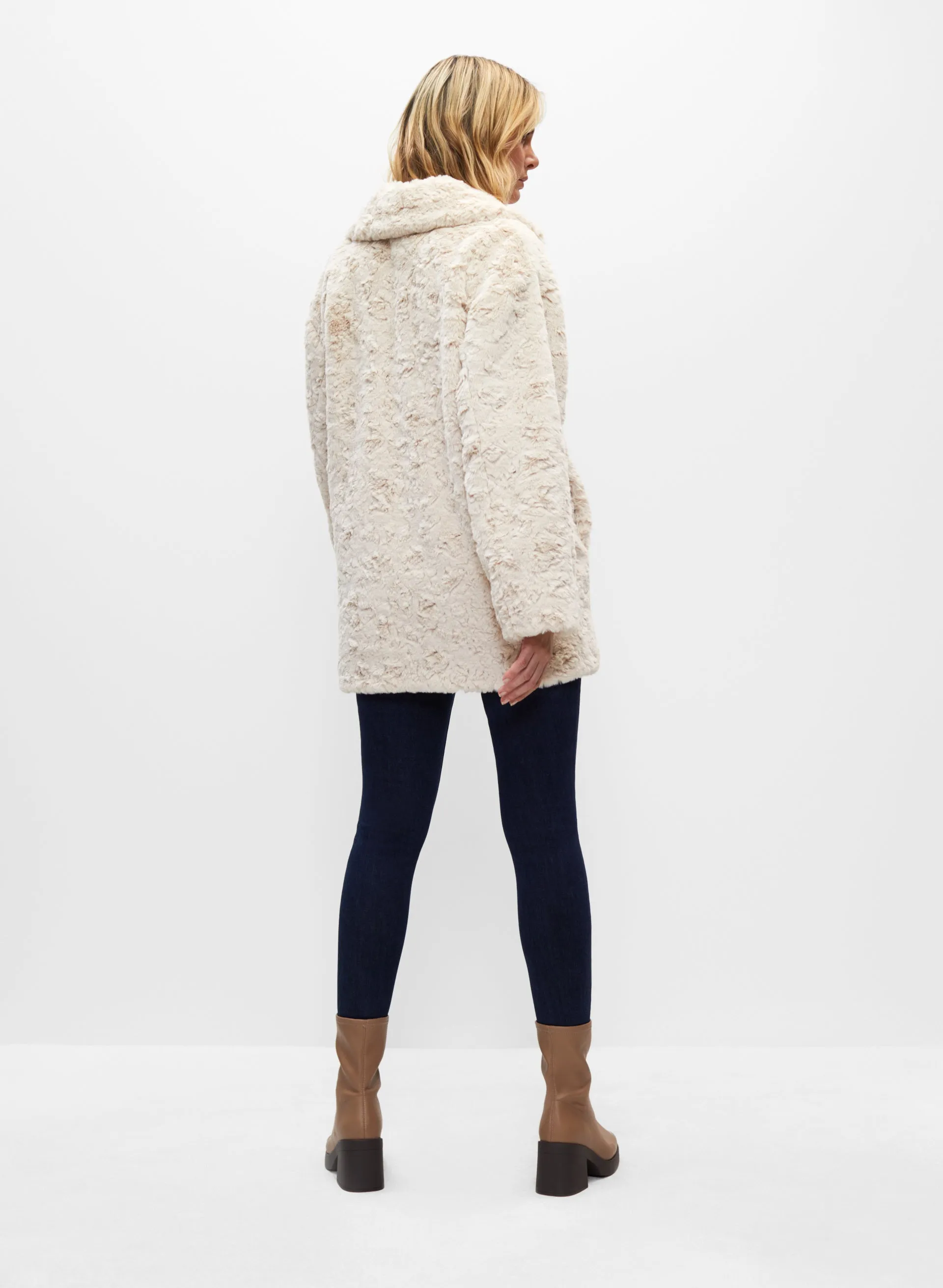 Faux Fur Notch Collar Coat sold by Melanie Lyne product image thumbnail 3