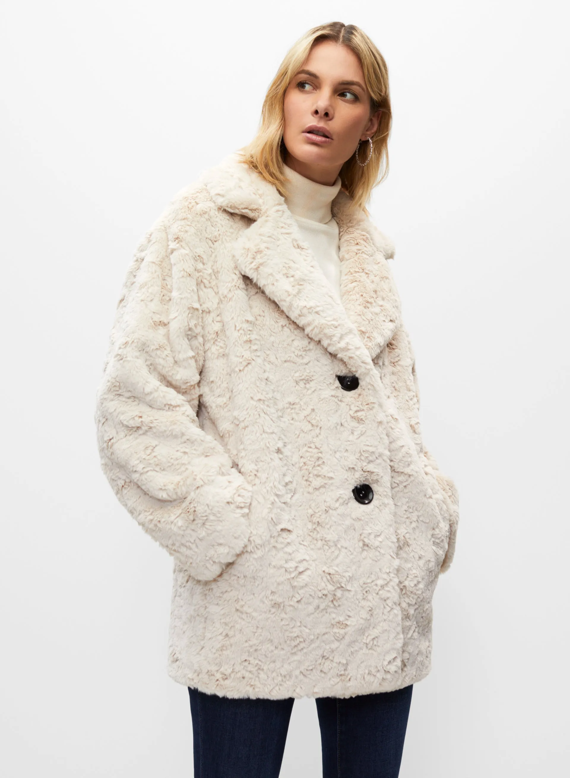 Faux Fur Notch Collar Coat sold by Melanie Lyne product image thumbnail 4