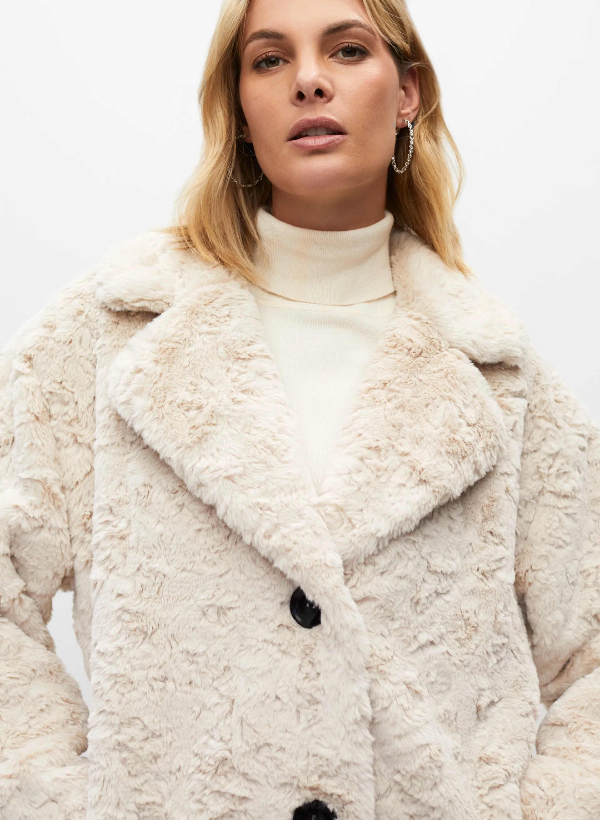 Faux Fur Notch Collar Coat sold by Melanie Lyne product image thumbnail 2