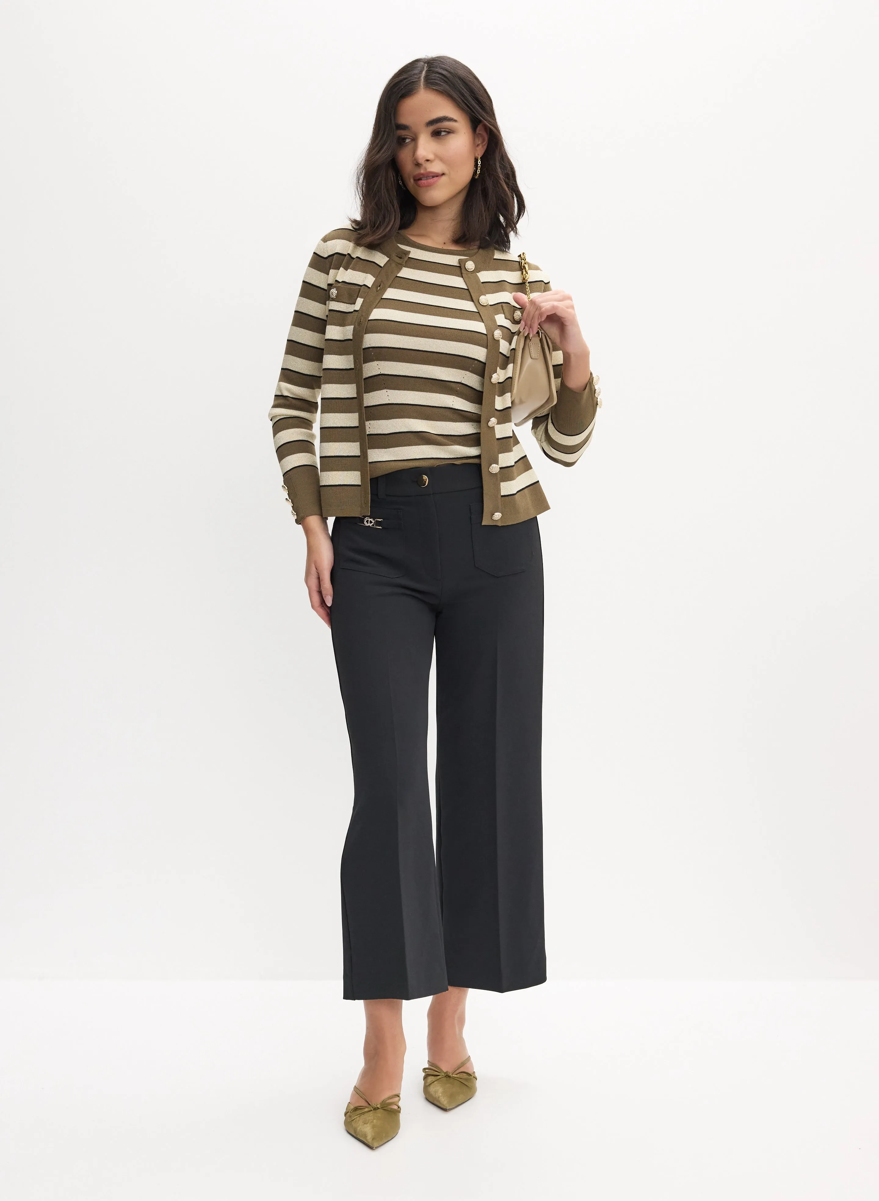 Striped Crew Neck Cardigan sold by Melanie Lyne product image thumbnail 3