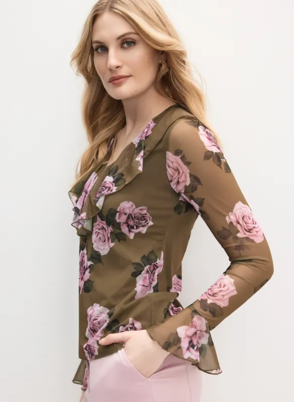 Rose Print Flounce Top sold by Melanie Lyne