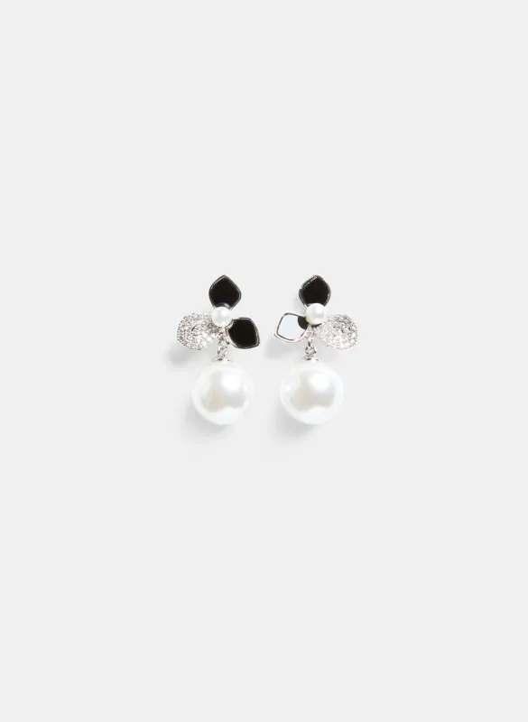 Floral Pearl Drop Earrings sold by Melanie Lyne