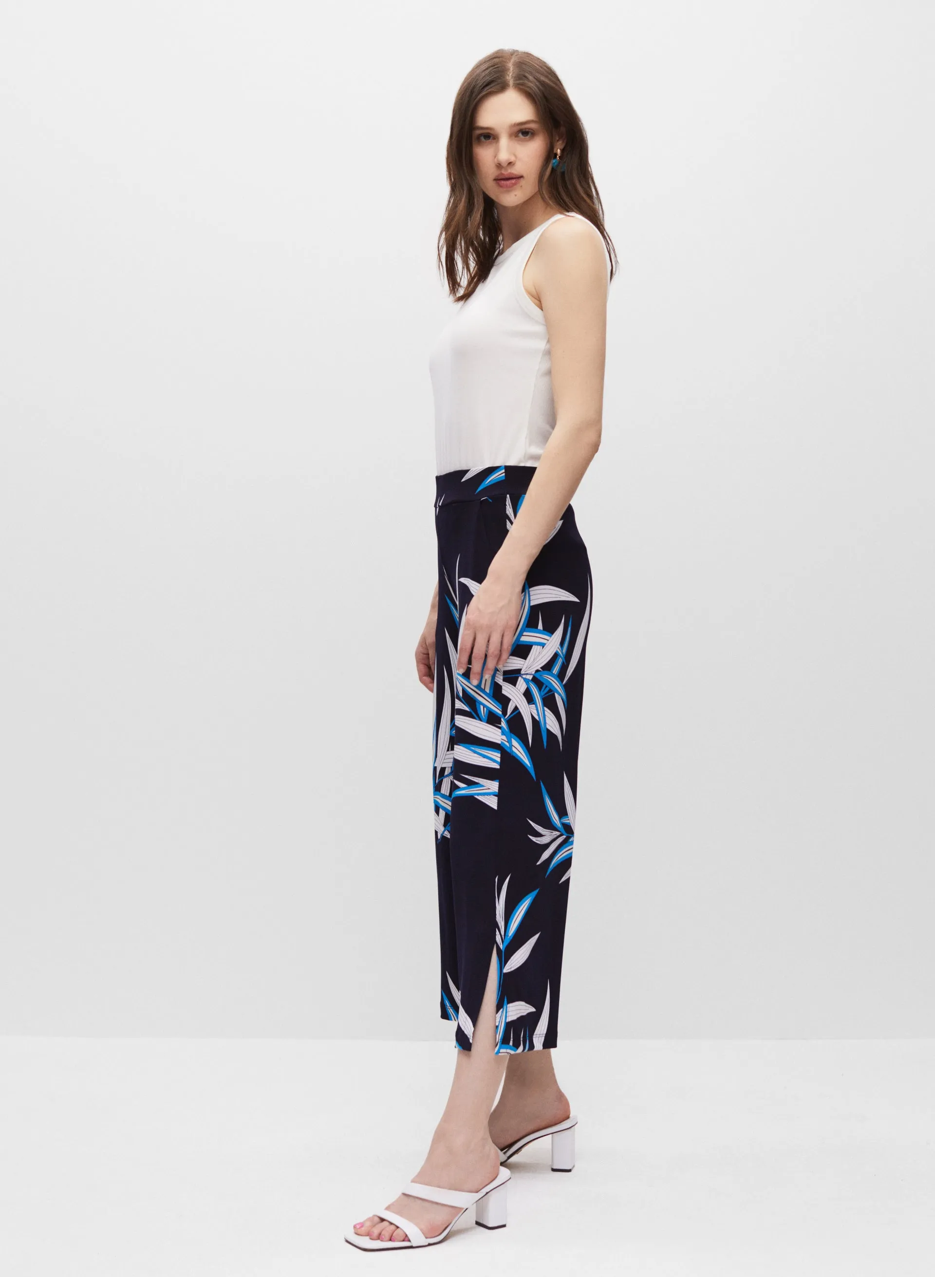 Leaf Print Culotte Pants sold by Melanie Lyne product image thumbnail 3