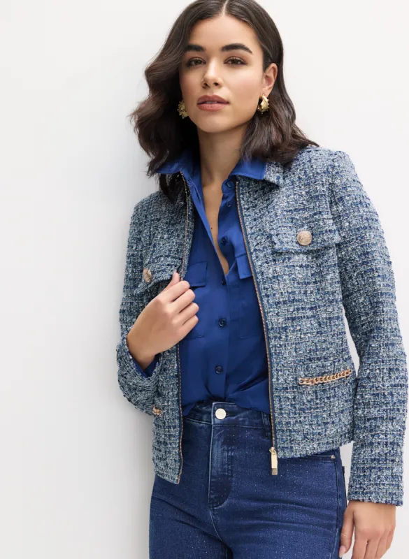 Zip Front Bouclé Jacket sold by Melanie Lyne