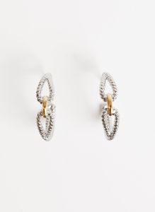 Twisted Link Detail Hoop Earrings sold by Melanie Lyne