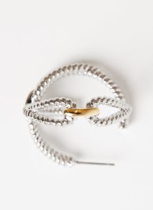 Twisted Link Detail Hoop Earrings sold by Melanie Lyne
