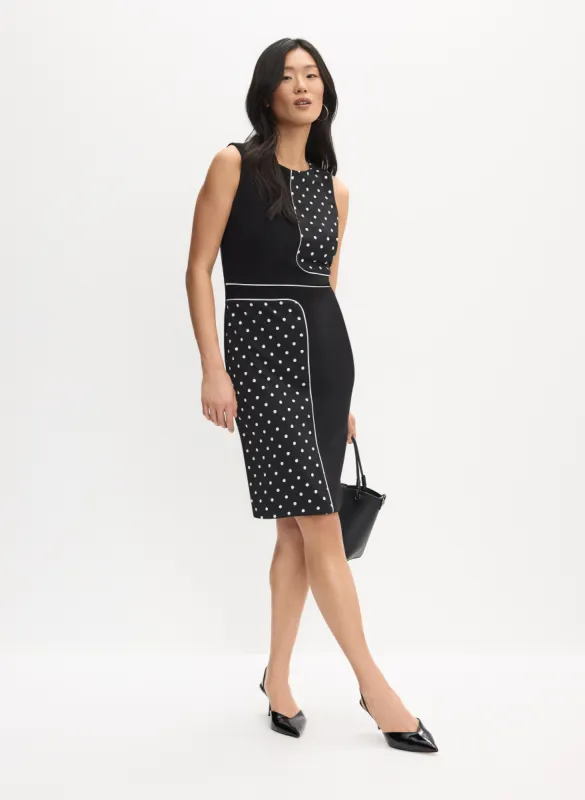 Joseph Ribkoff - Placement Polka Dot Print Dress made by Melanie Lyne