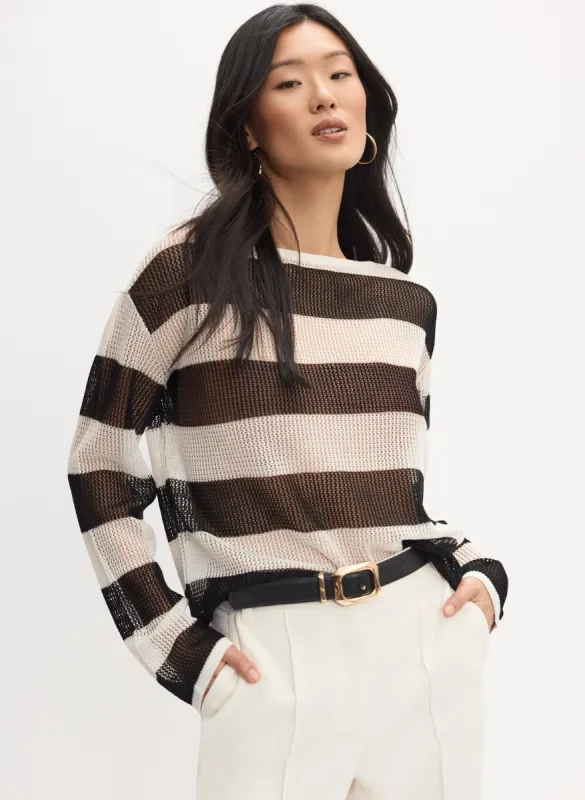 Joseph Ribkoff - Stripe Knit Sweater sold by Melanie Lyne