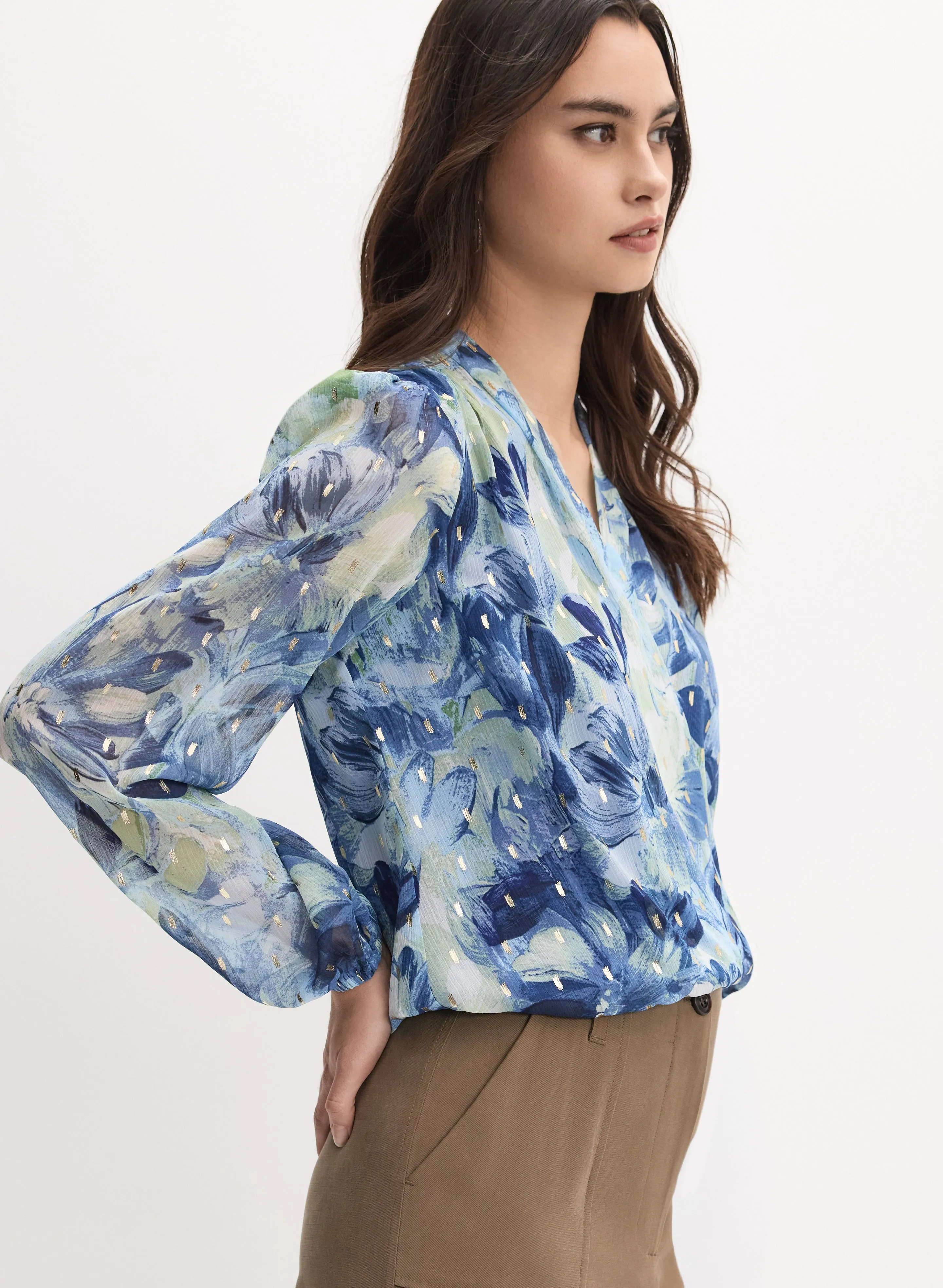 Floral Metallic Fleck Blouse sold by Melanie Lyne product image thumbnail 4