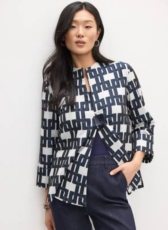 Joseph Ribkoff - Geometric Jacquard Jacket made by Melanie Lyne