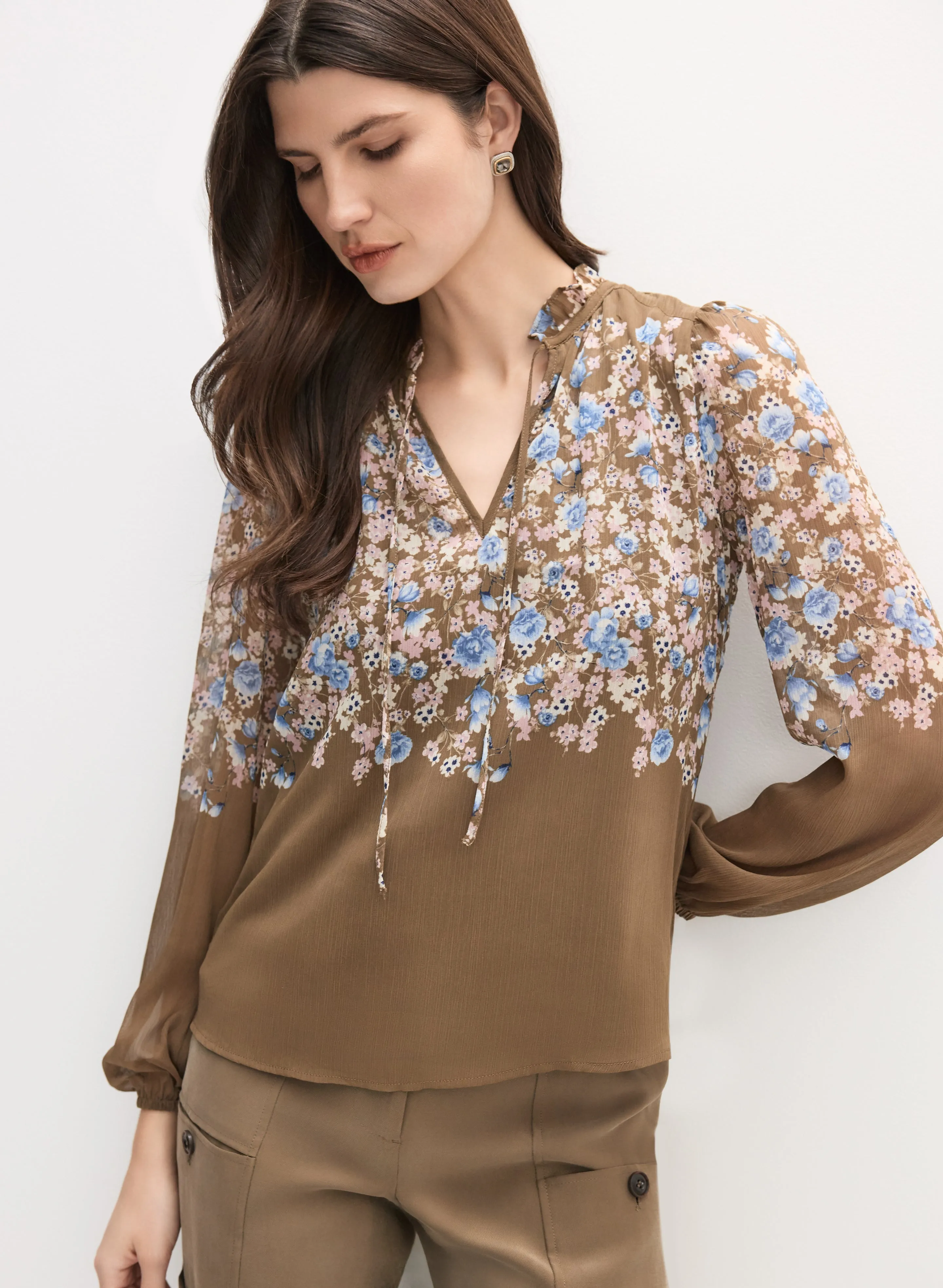 Floral Placement Print Blouse sold by Melanie Lyne product image thumbnail 5
