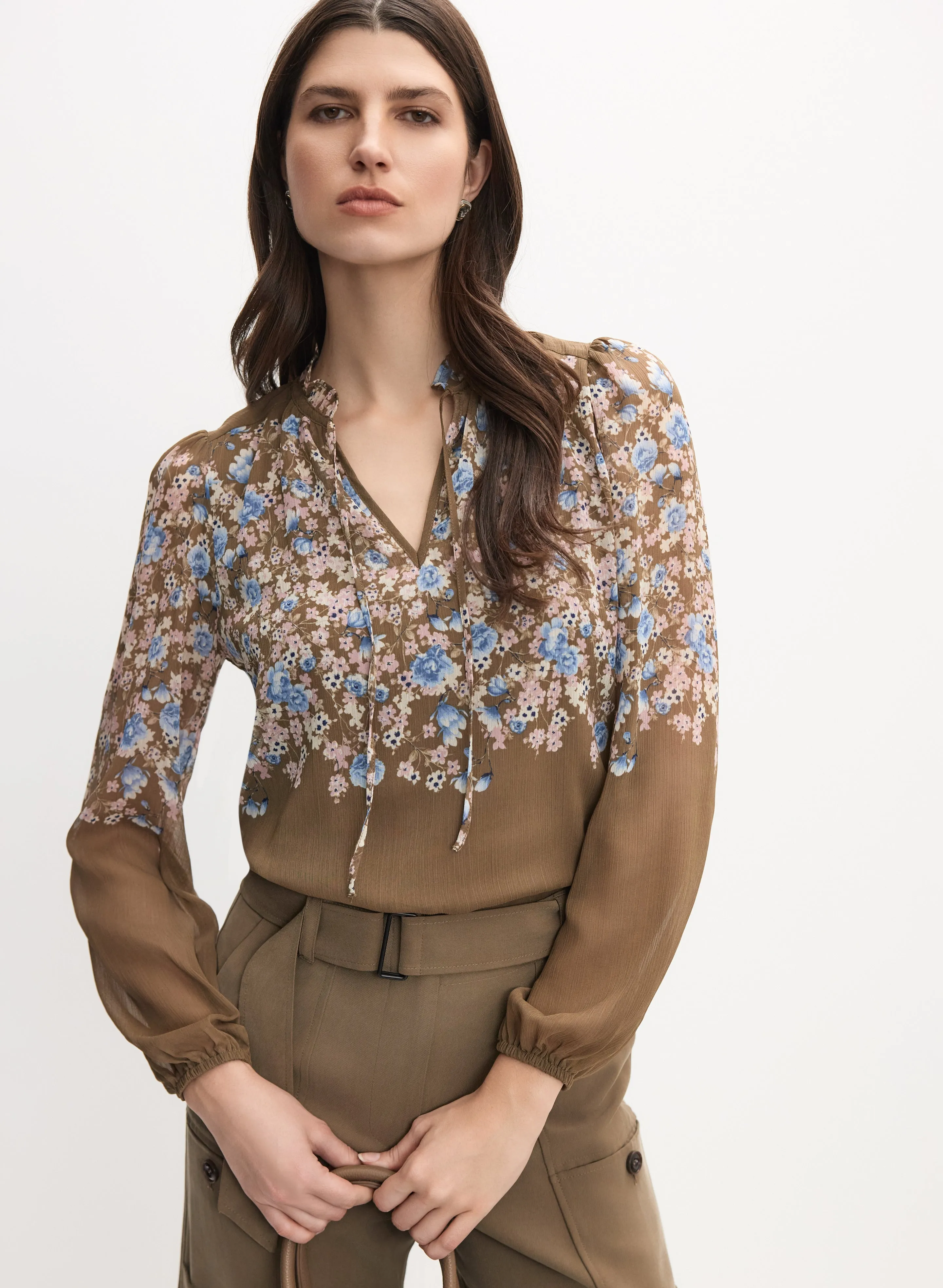Floral Placement Print Blouse sold by Melanie Lyne