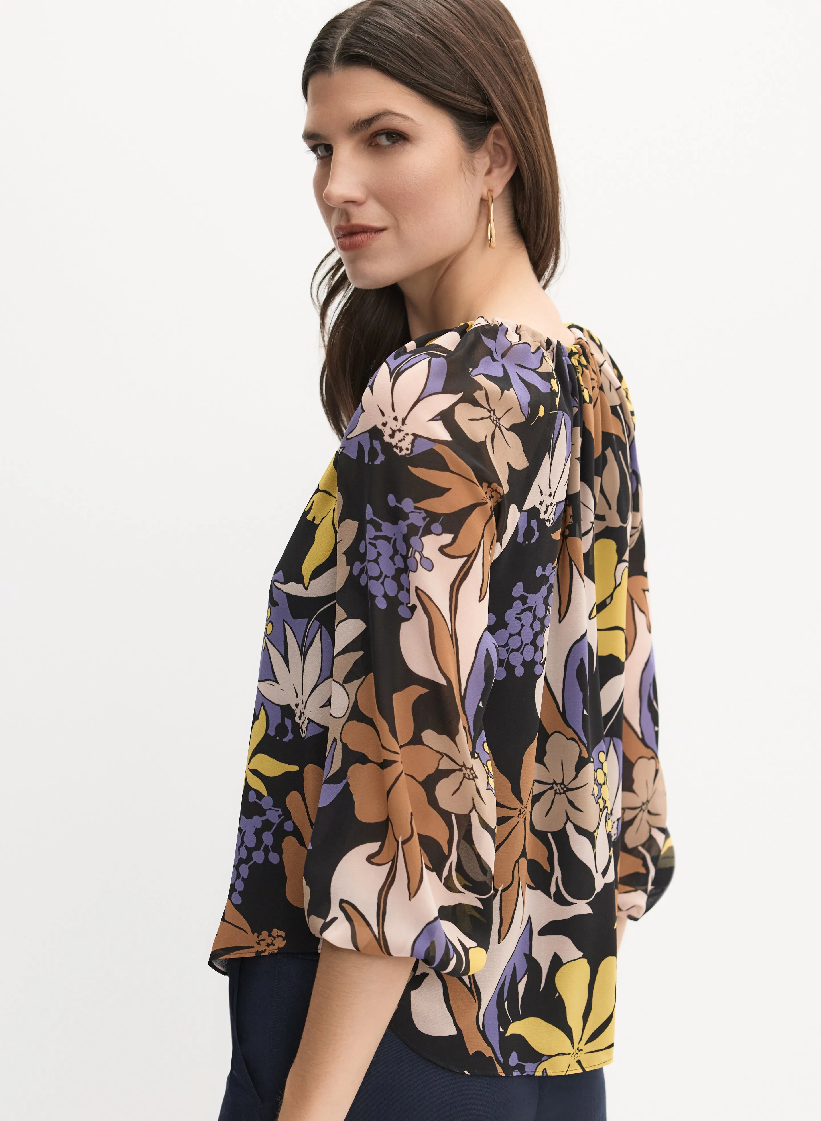 Graphic Tropical Print Blouse sold by Melanie Lyne product image thumbnail 4