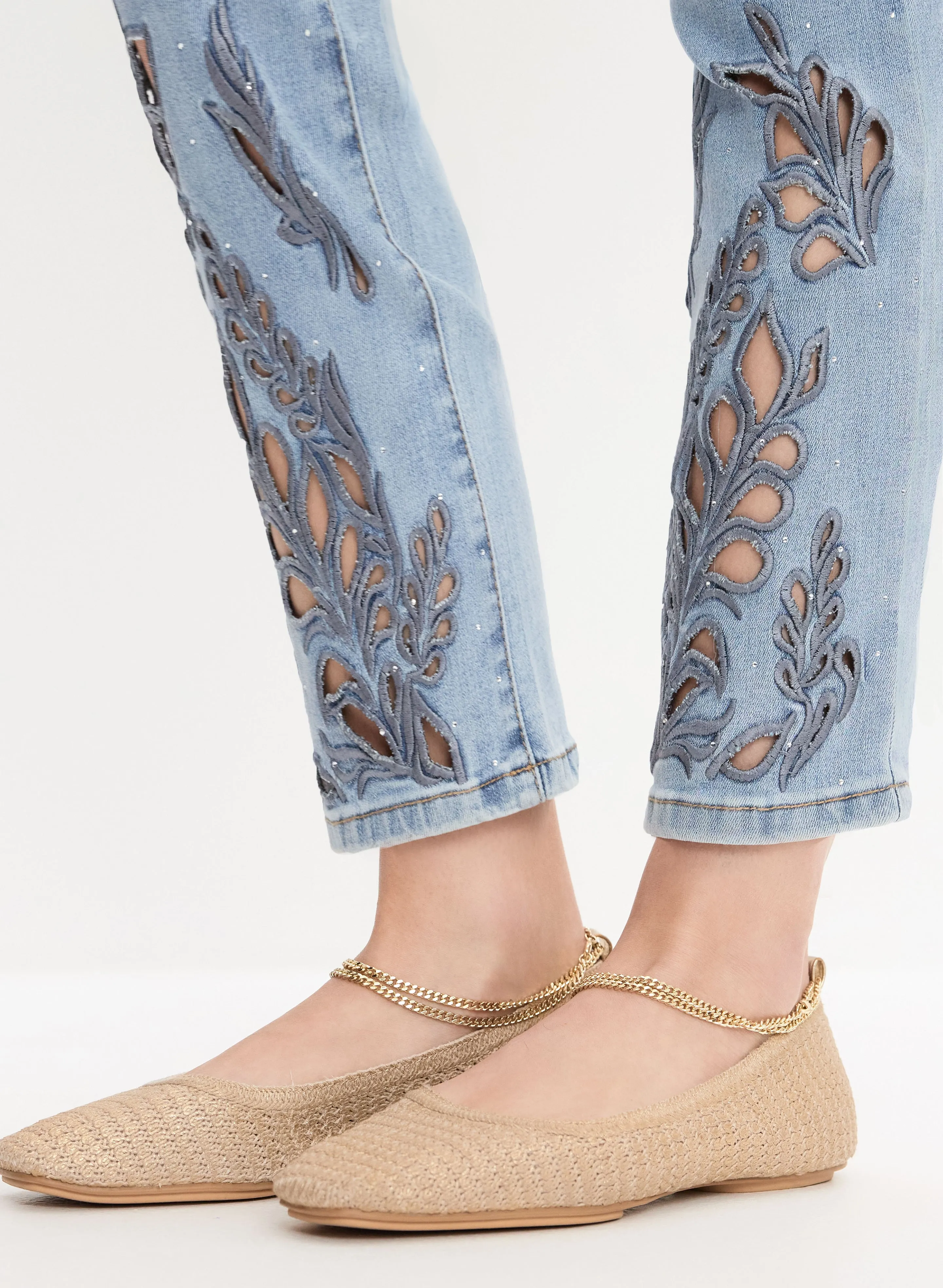 Embroidered Straight-Leg Jeans sold by Melanie Lyne product image thumbnail 5