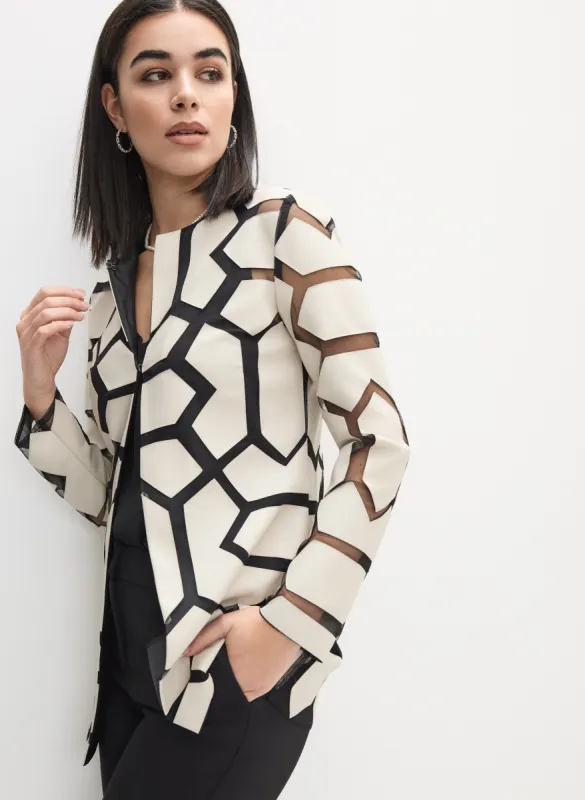 Joseph Ribkoff - Geometric Mesh Jacket sold by Melanie Lyne