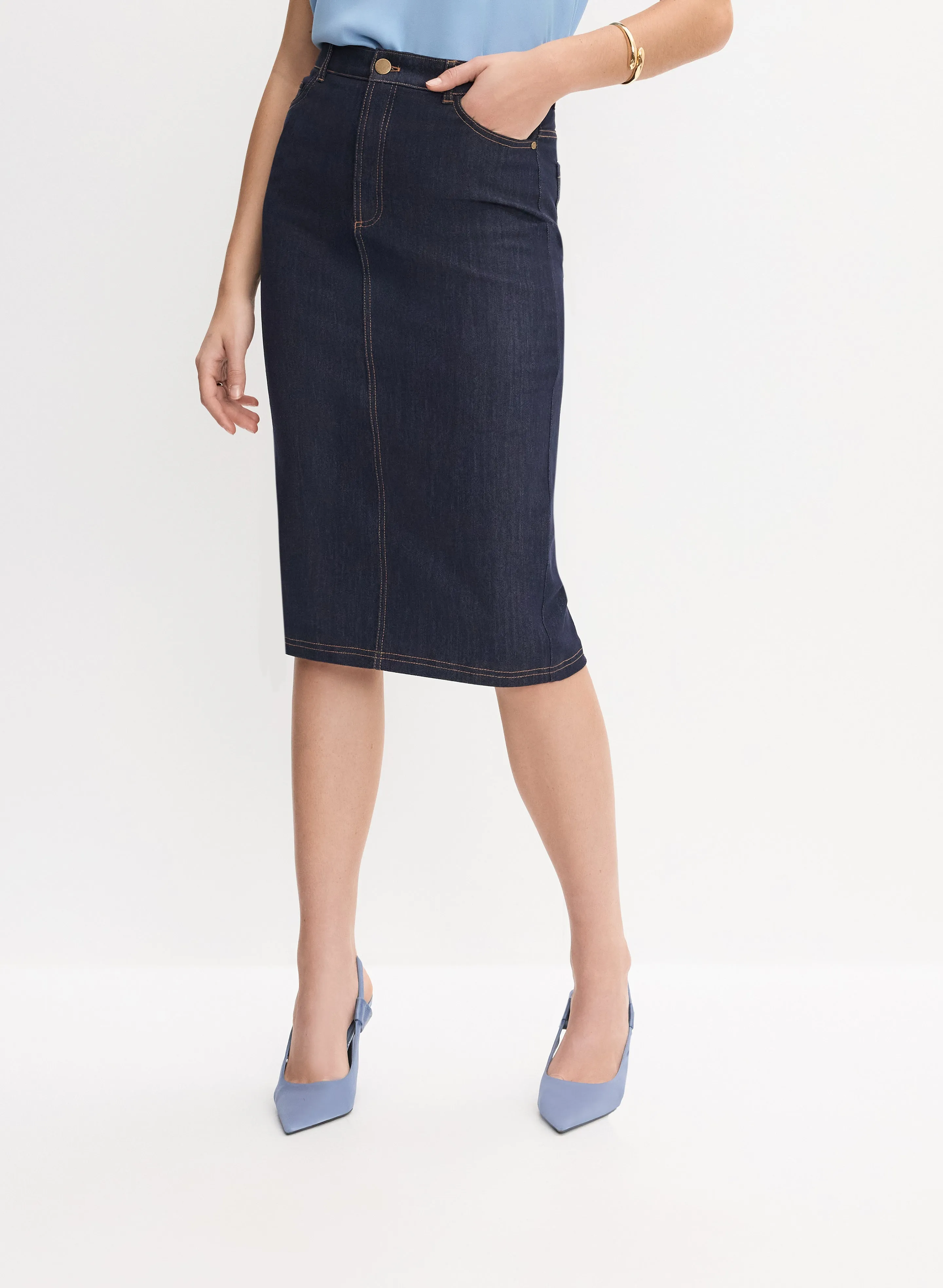 Denim Pencil Skirt sold by Melanie Lyne