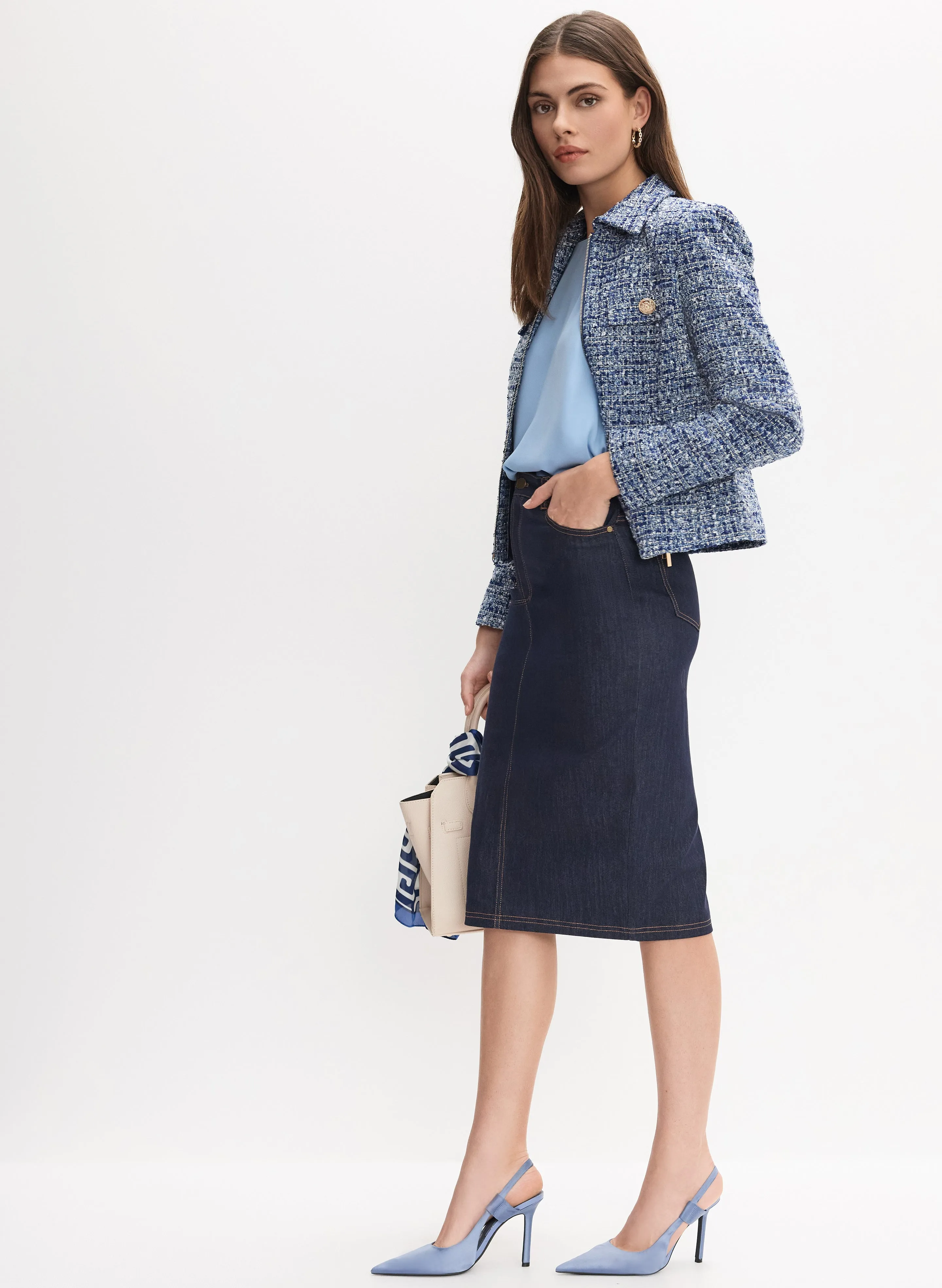 Denim Pencil Skirt sold by Melanie Lyne product image thumbnail 5