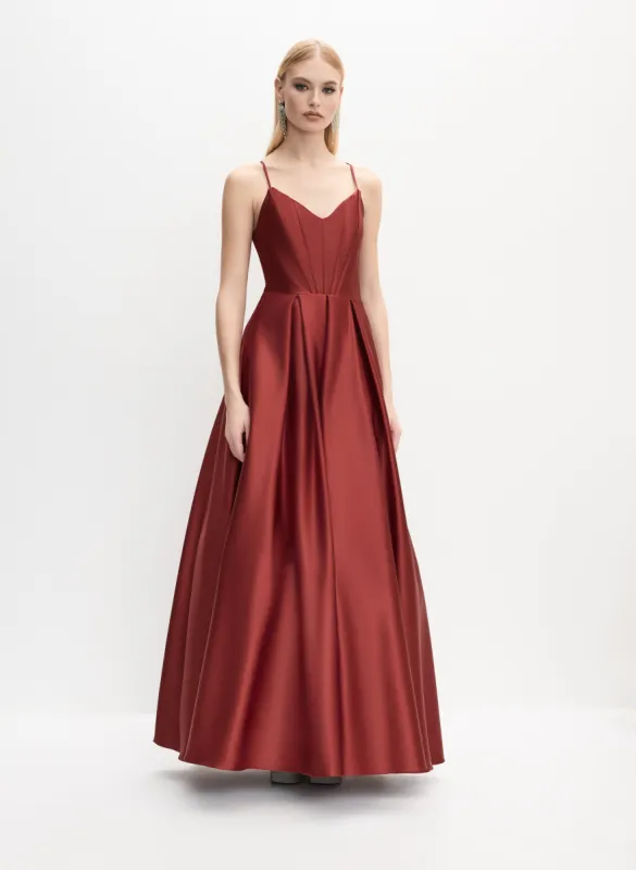 Satin Lace-Up Back Gown sold by Melanie Lyne
