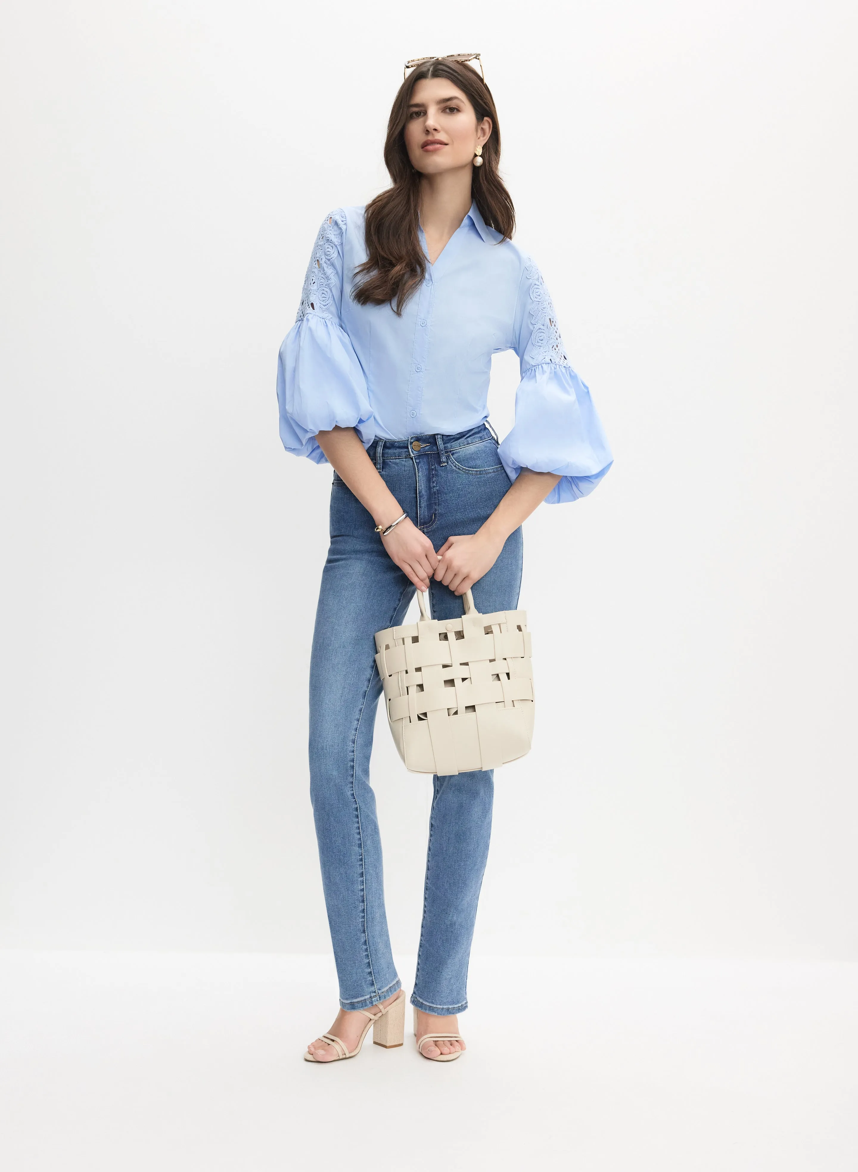 Crochet Balloon Sleeve Blouse sold by Melanie Lyne product image thumbnail 3