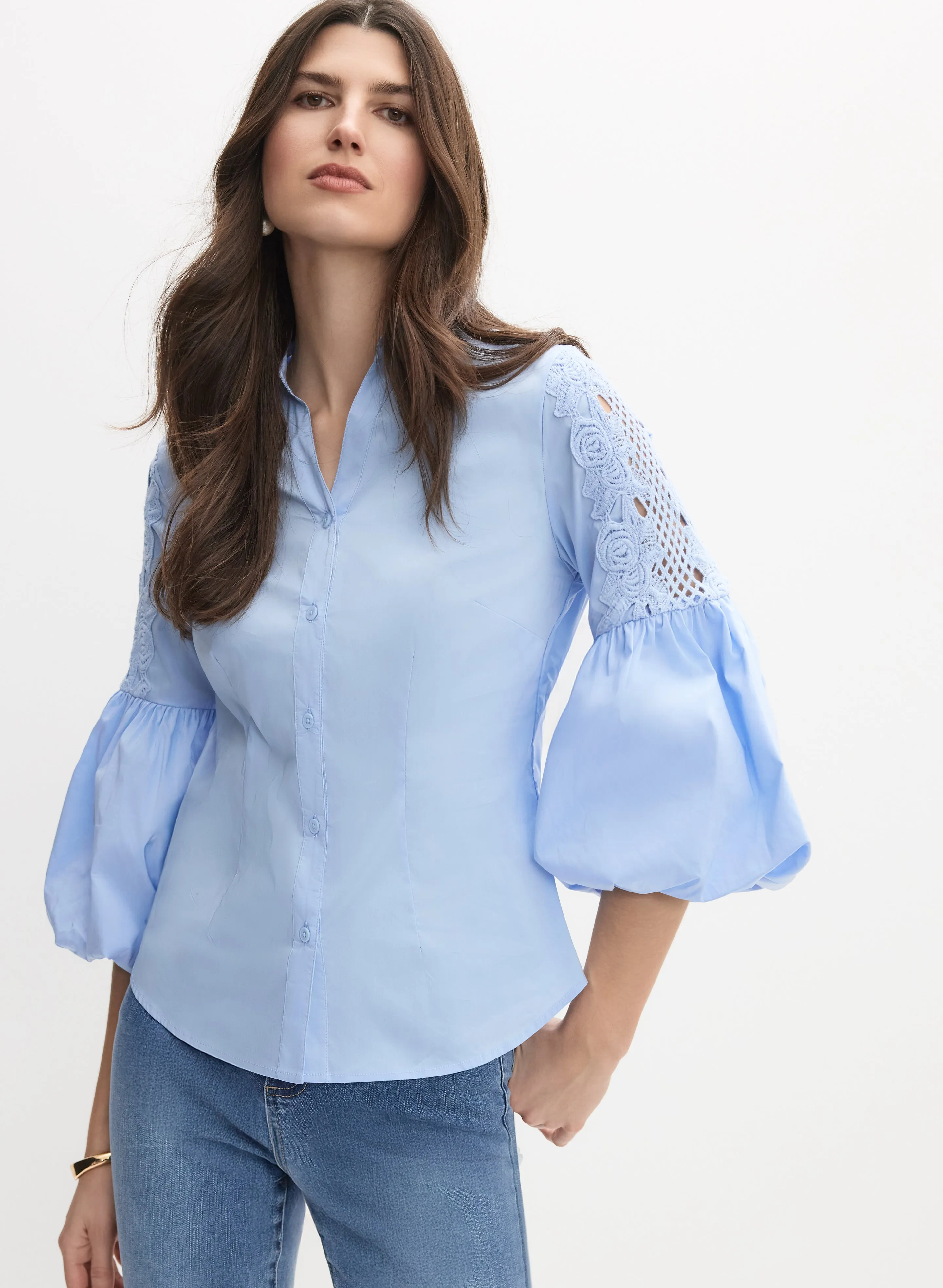 Crochet Balloon Sleeve Blouse sold by Melanie Lyne product image thumbnail 5