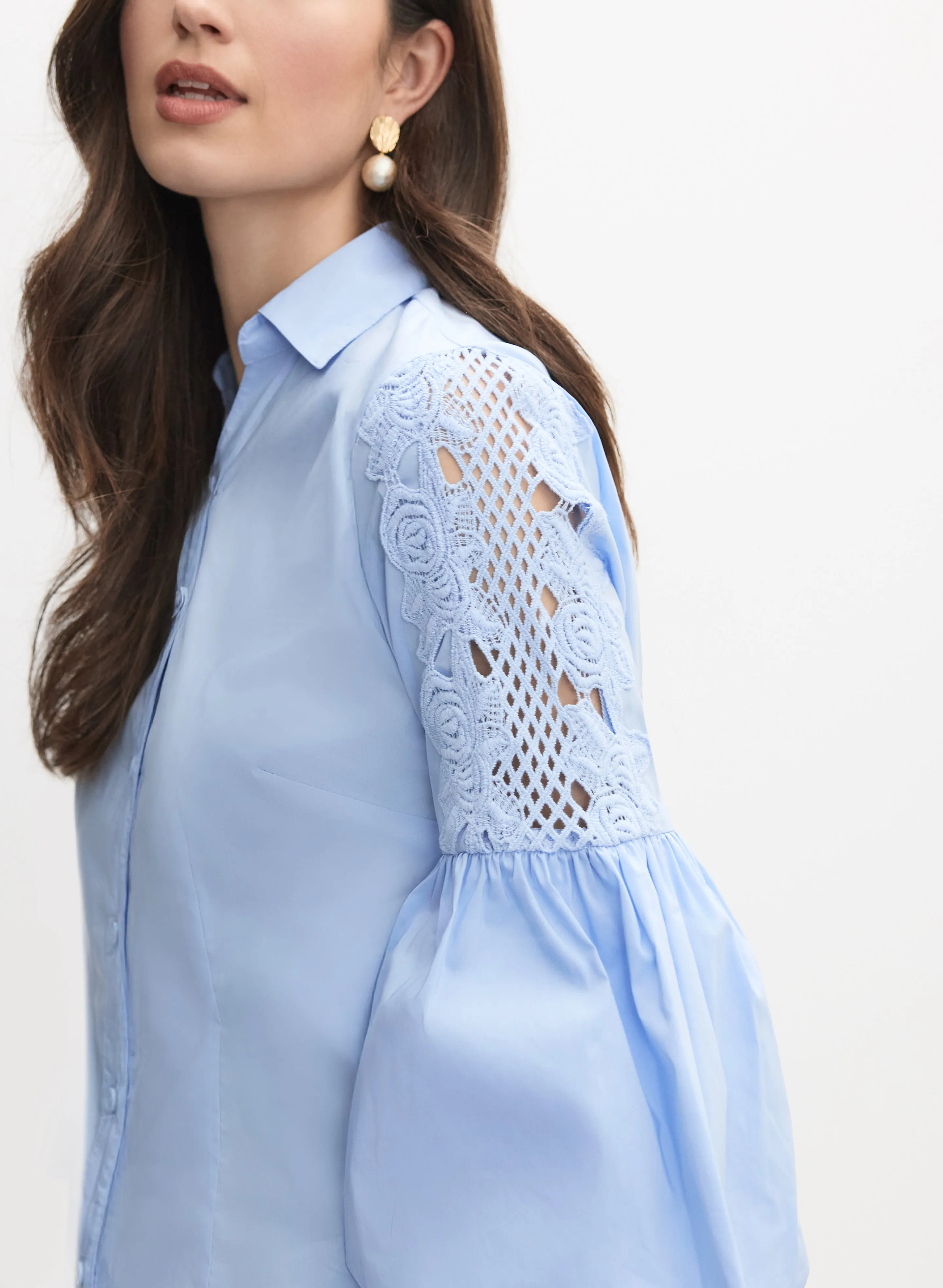 Crochet Balloon Sleeve Blouse sold by Melanie Lyne product image thumbnail 2