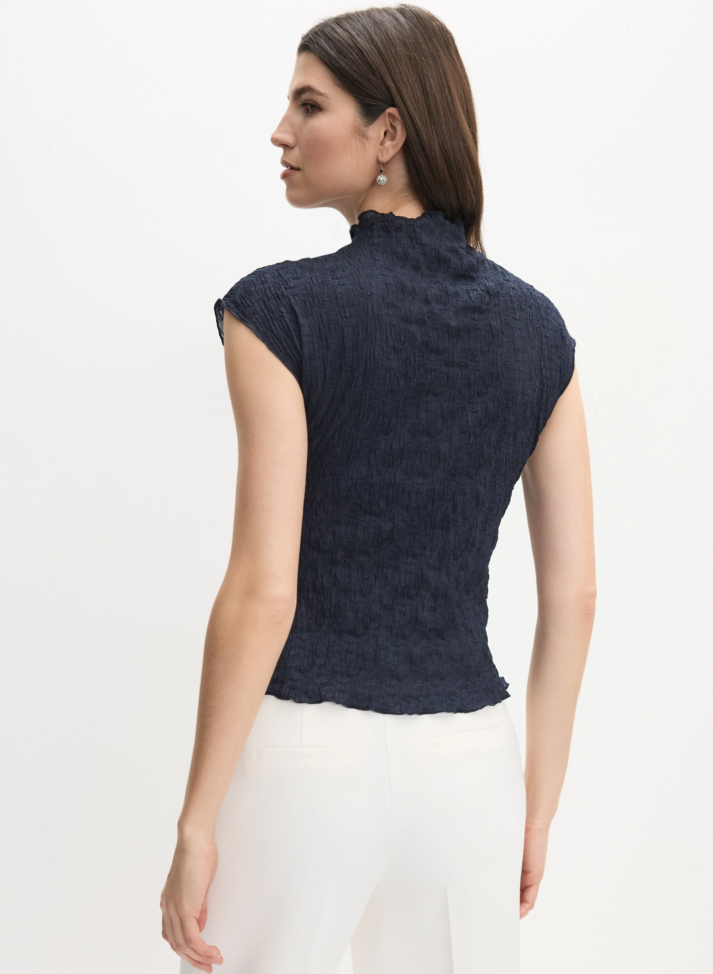 Crinkle Mock Neck Top sold by Melanie Lyne product image thumbnail 4