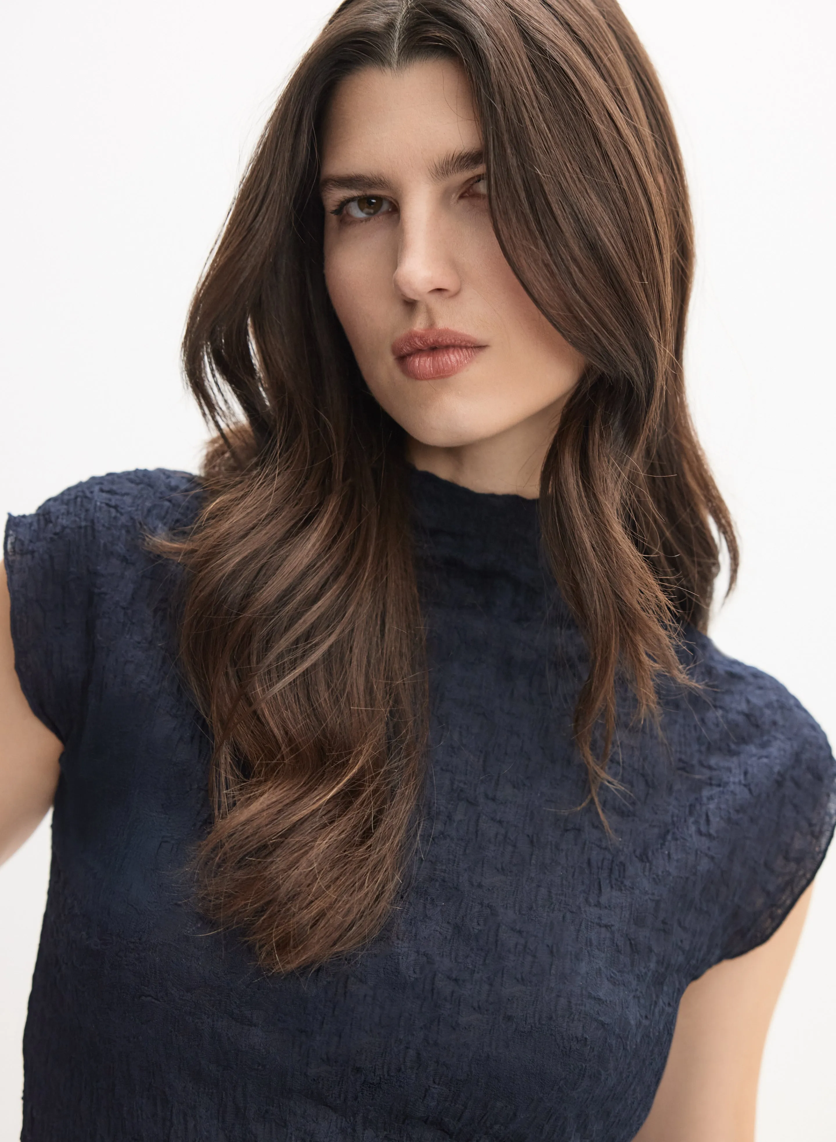 Crinkle Mock Neck Top sold by Melanie Lyne product image thumbnail 2