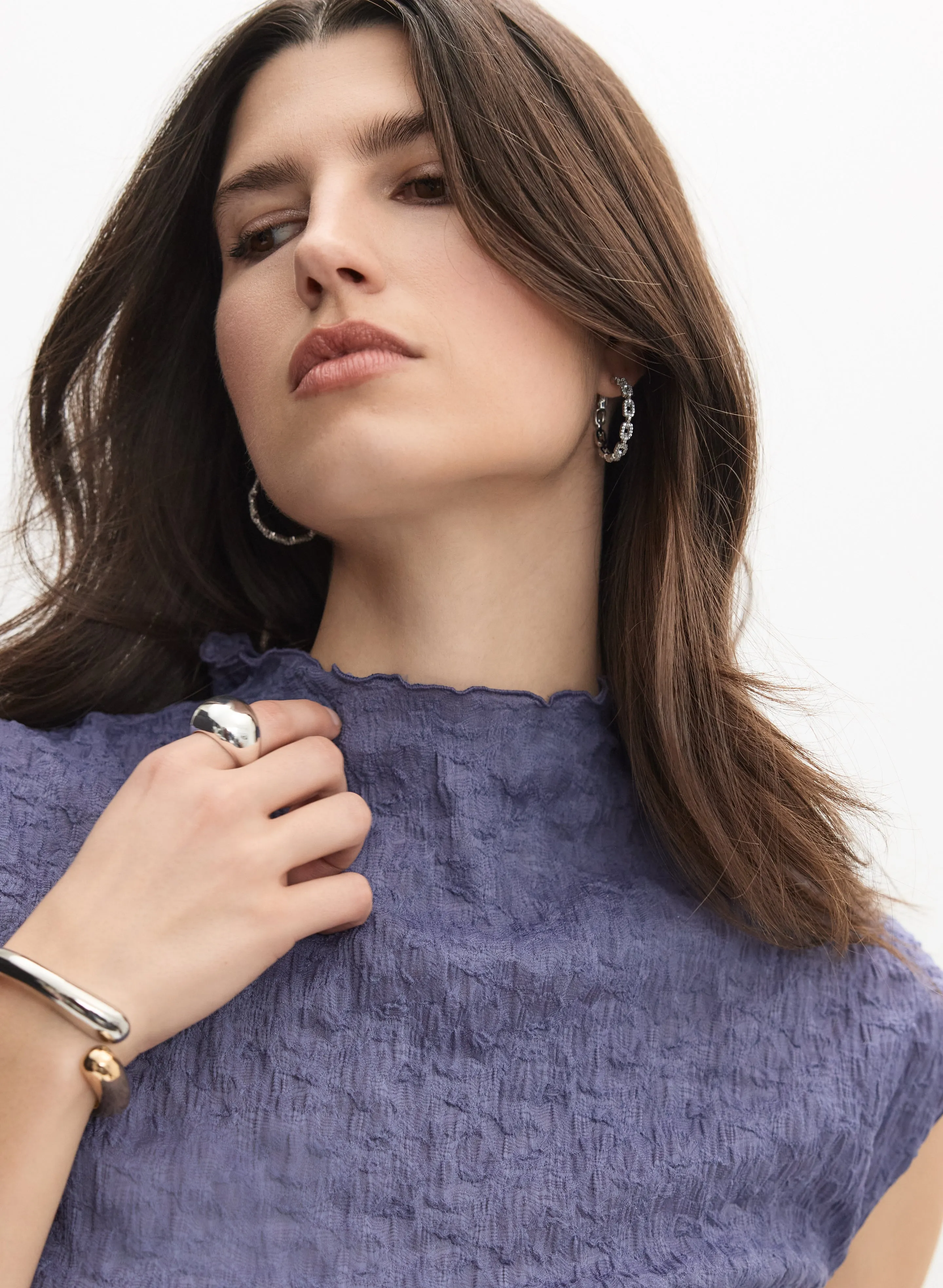 Crinkle Mock Neck Top sold by Melanie Lyne product image thumbnail 2