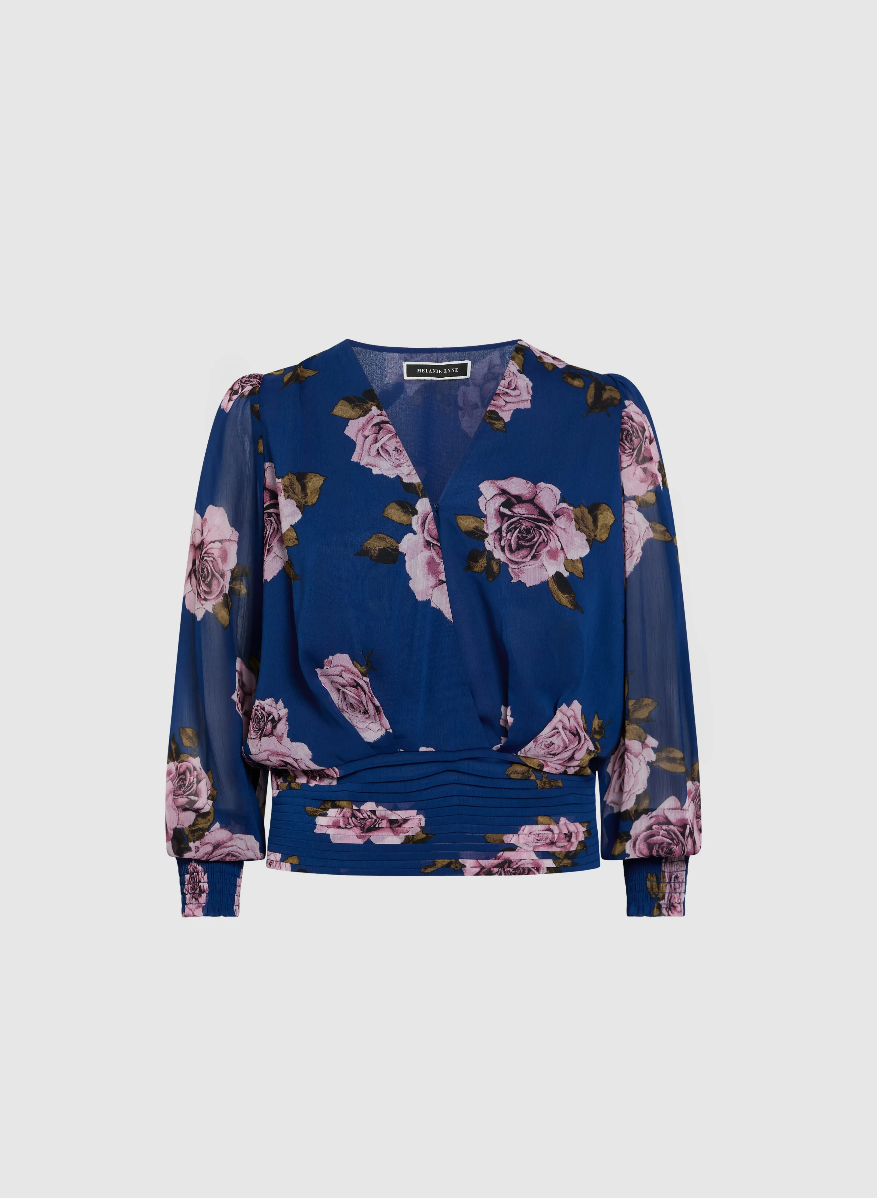 Rose Print Wrap-Style Blouse sold by Melanie Lyne product image thumbnail 5