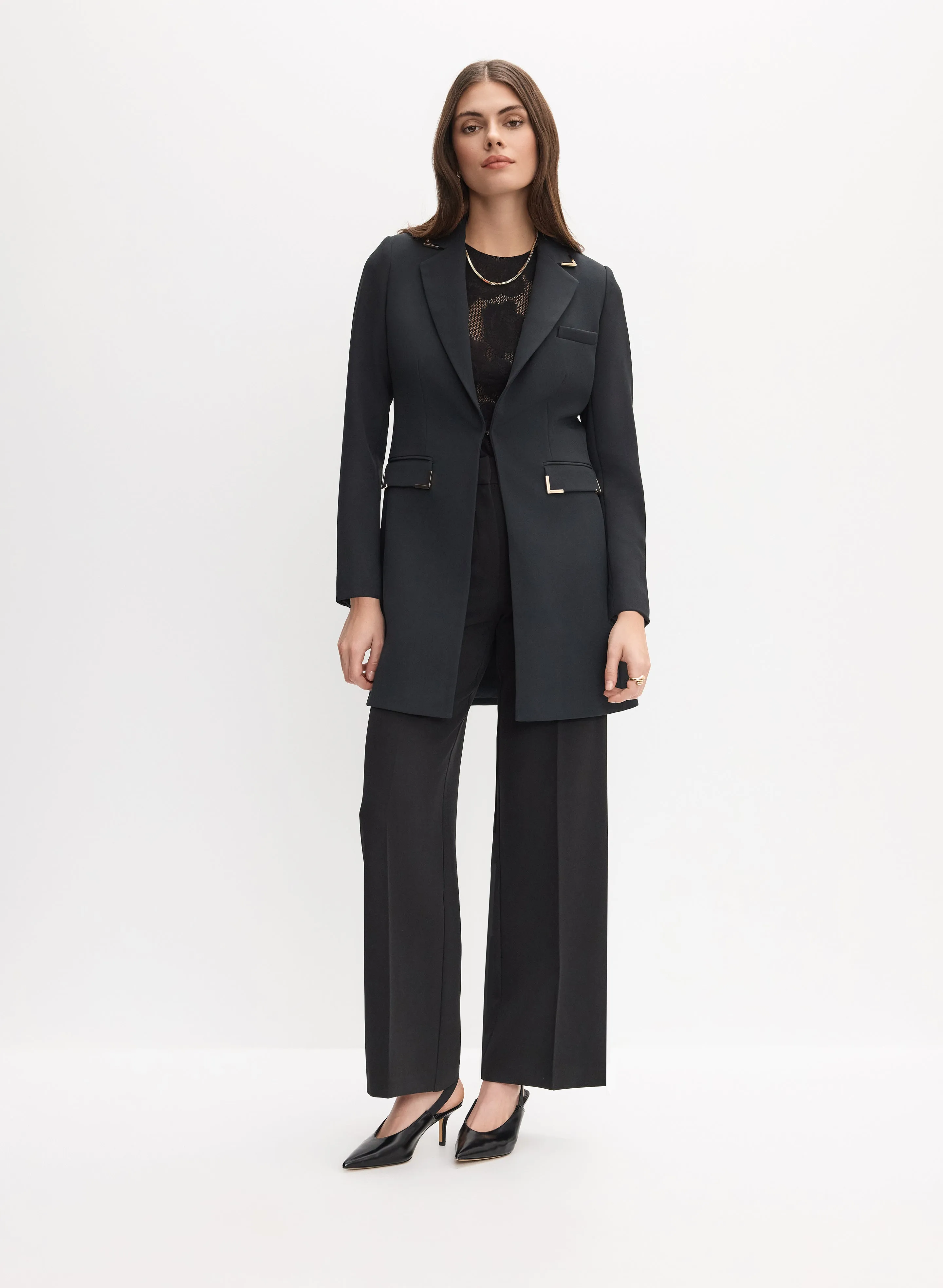 Long Metal Accent Jacket sold by Melanie Lyne product image thumbnail 3