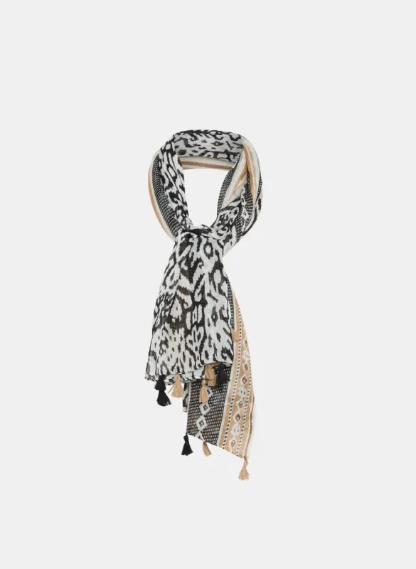 Mixed Print Tassel Hem Scarf sold by Melanie Lyne