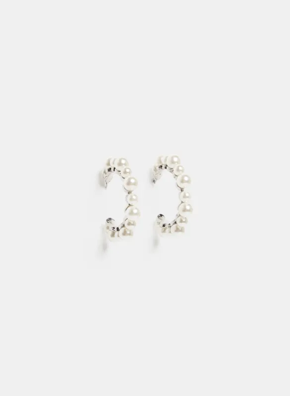 Pearl Hoop Earrings sold by Melanie Lyne