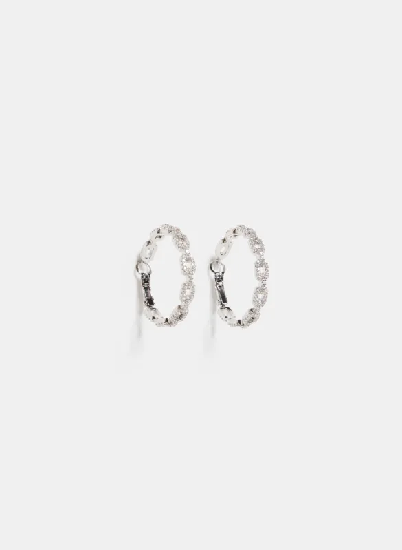 Crystal Detail Hoop Earrings sold by Melanie Lyne