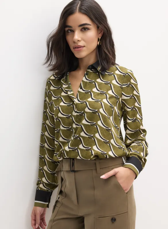 Geometric Button-Down Blouse sold by Melanie Lyne