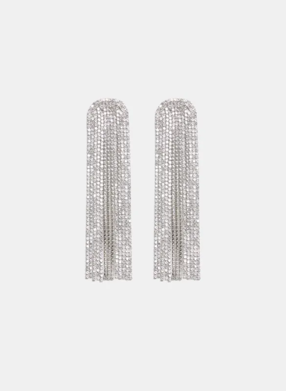 Cubic Zirconia Half Moon Cascade Earrings sold by Melanie Lyne