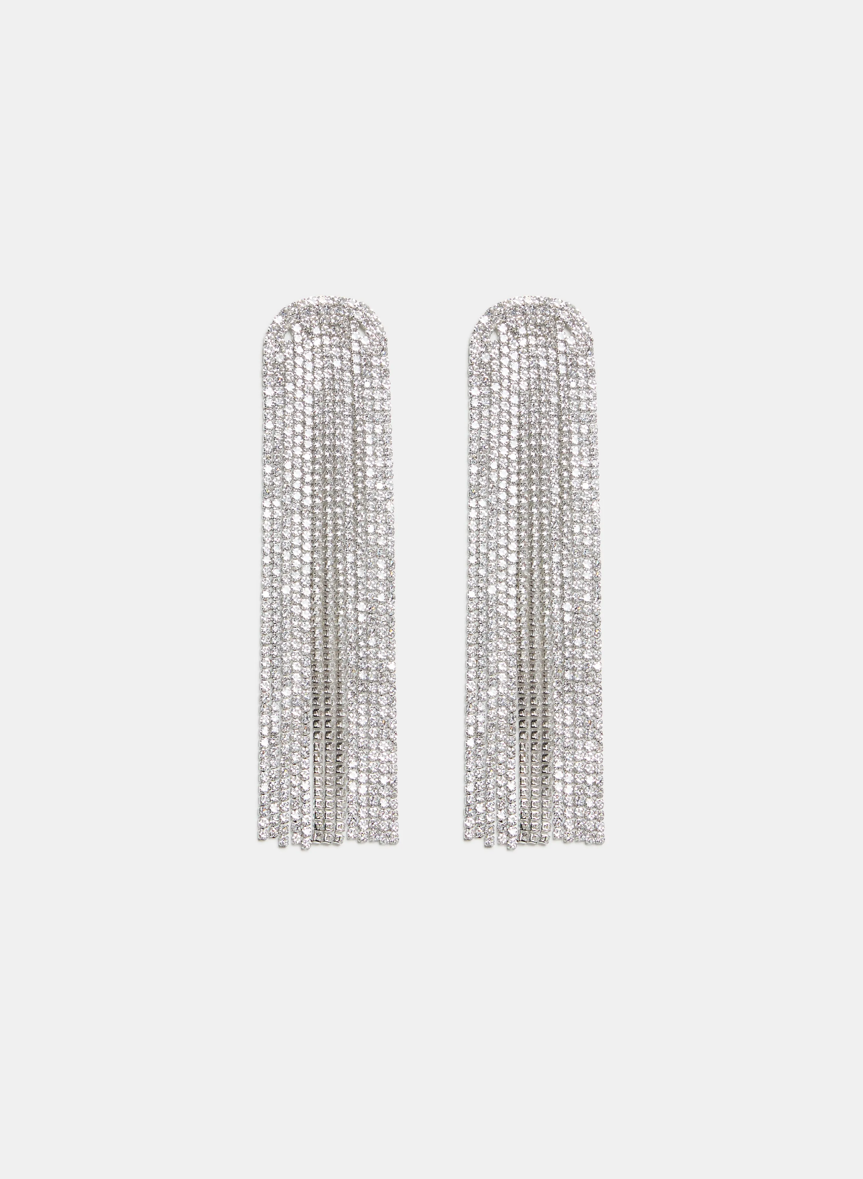 Cubic Zirconia Half Moon Cascade Earrings sold by Melanie Lyne
