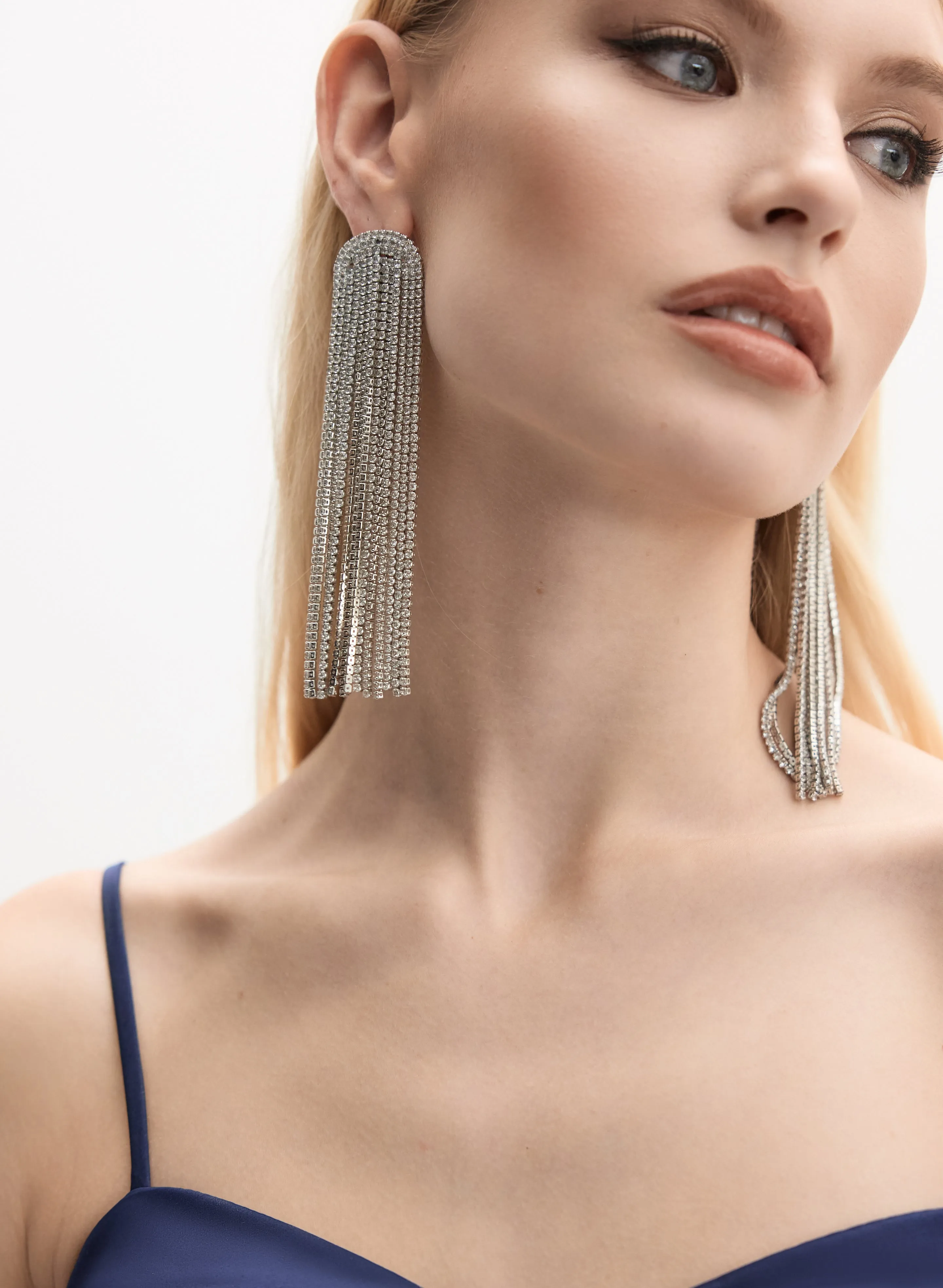 Cubic Zirconia Half Moon Cascade Earrings sold by Melanie Lyne product image thumbnail 2