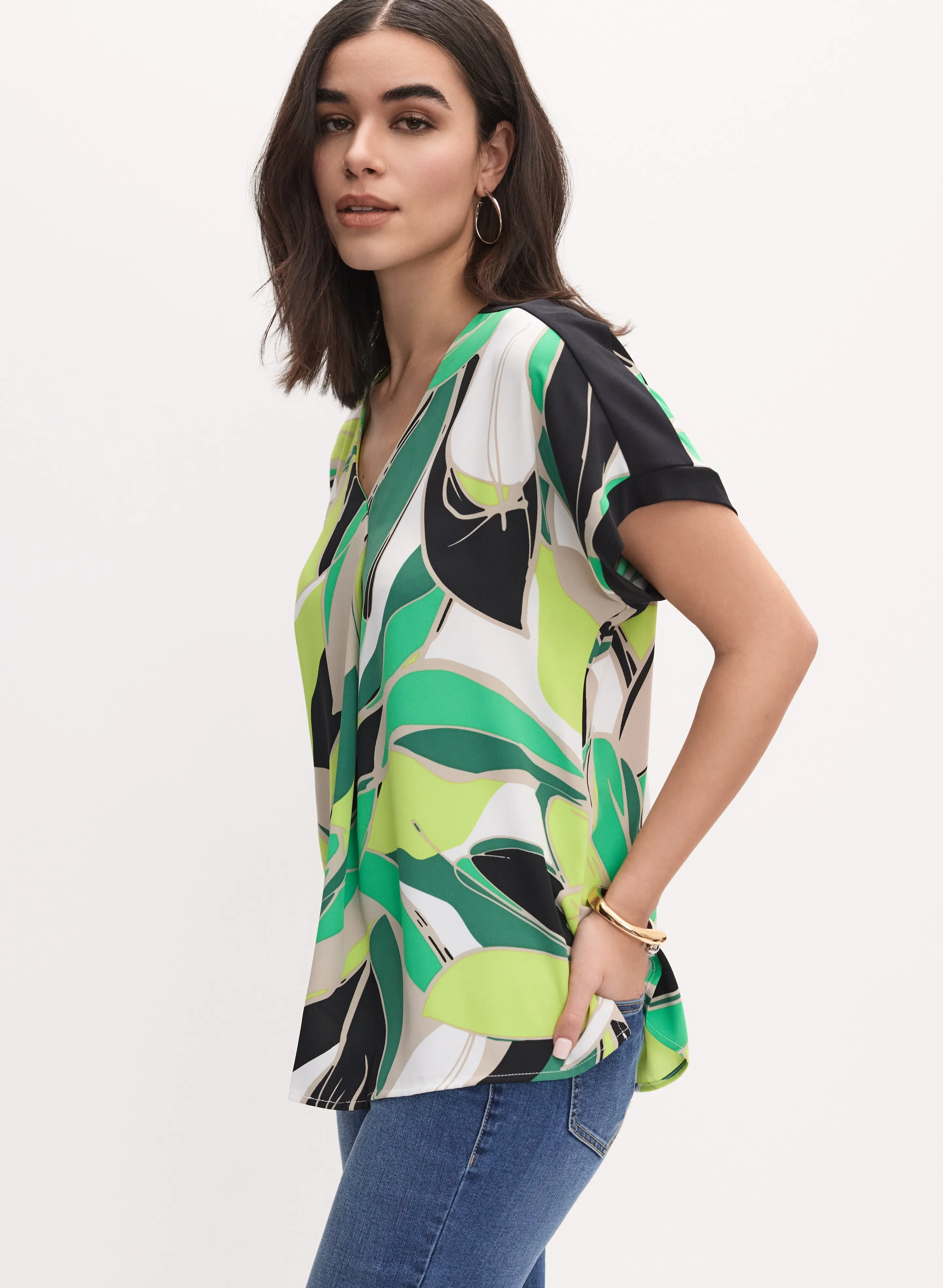 Joseph Ribkoff - Palm Print Blouse sold by Melanie Lyne product image thumbnail 4