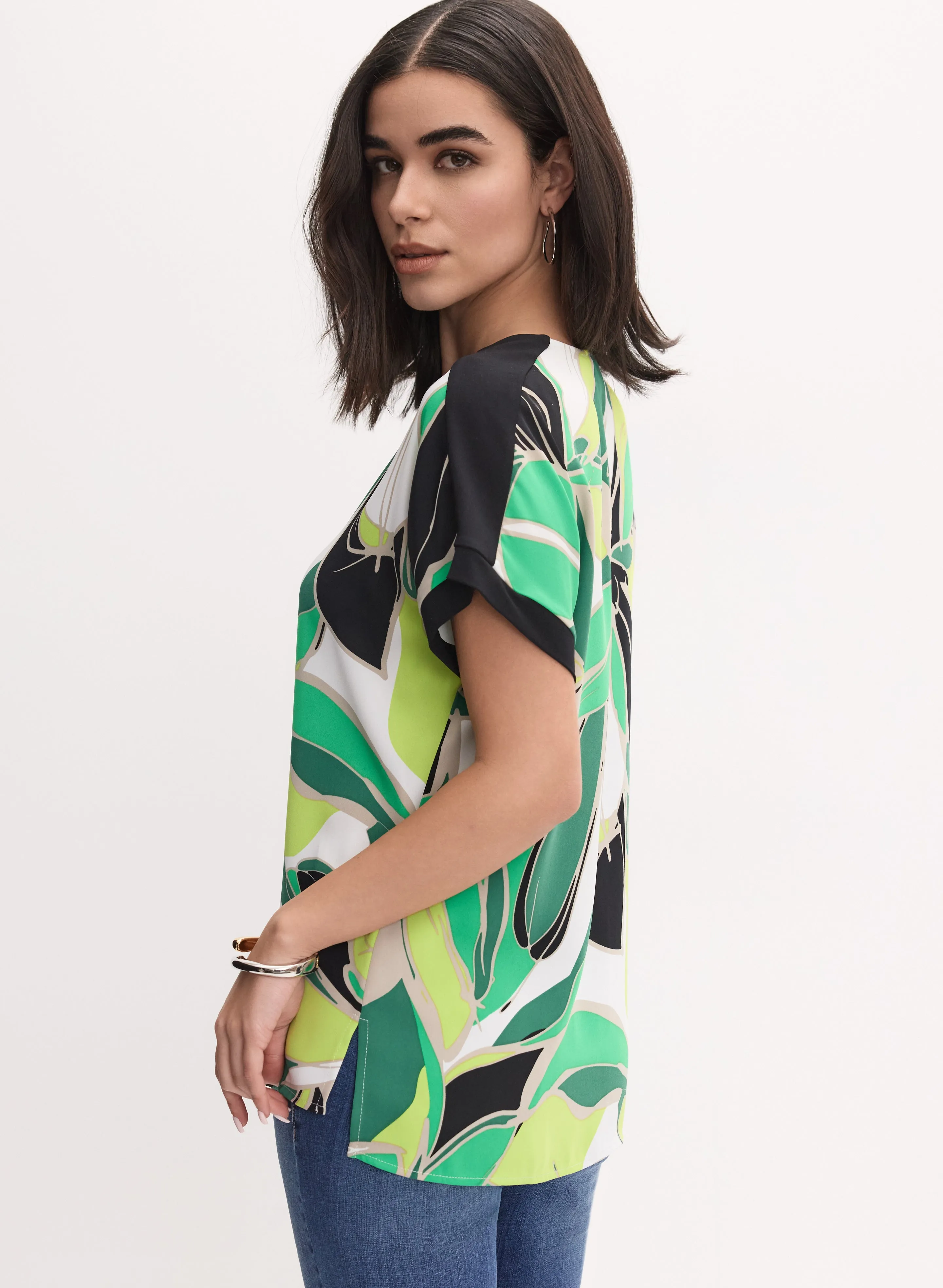 Joseph Ribkoff - Palm Print Blouse sold by Melanie Lyne product image thumbnail 5