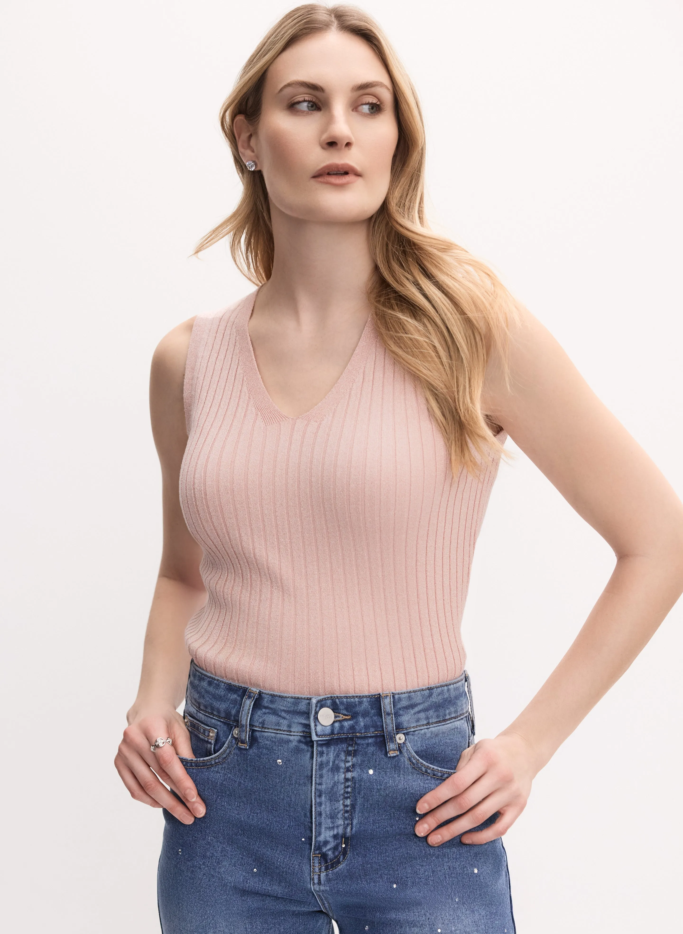 Sleeveless Ribbed Knit Sweater sold by Melanie Lyne