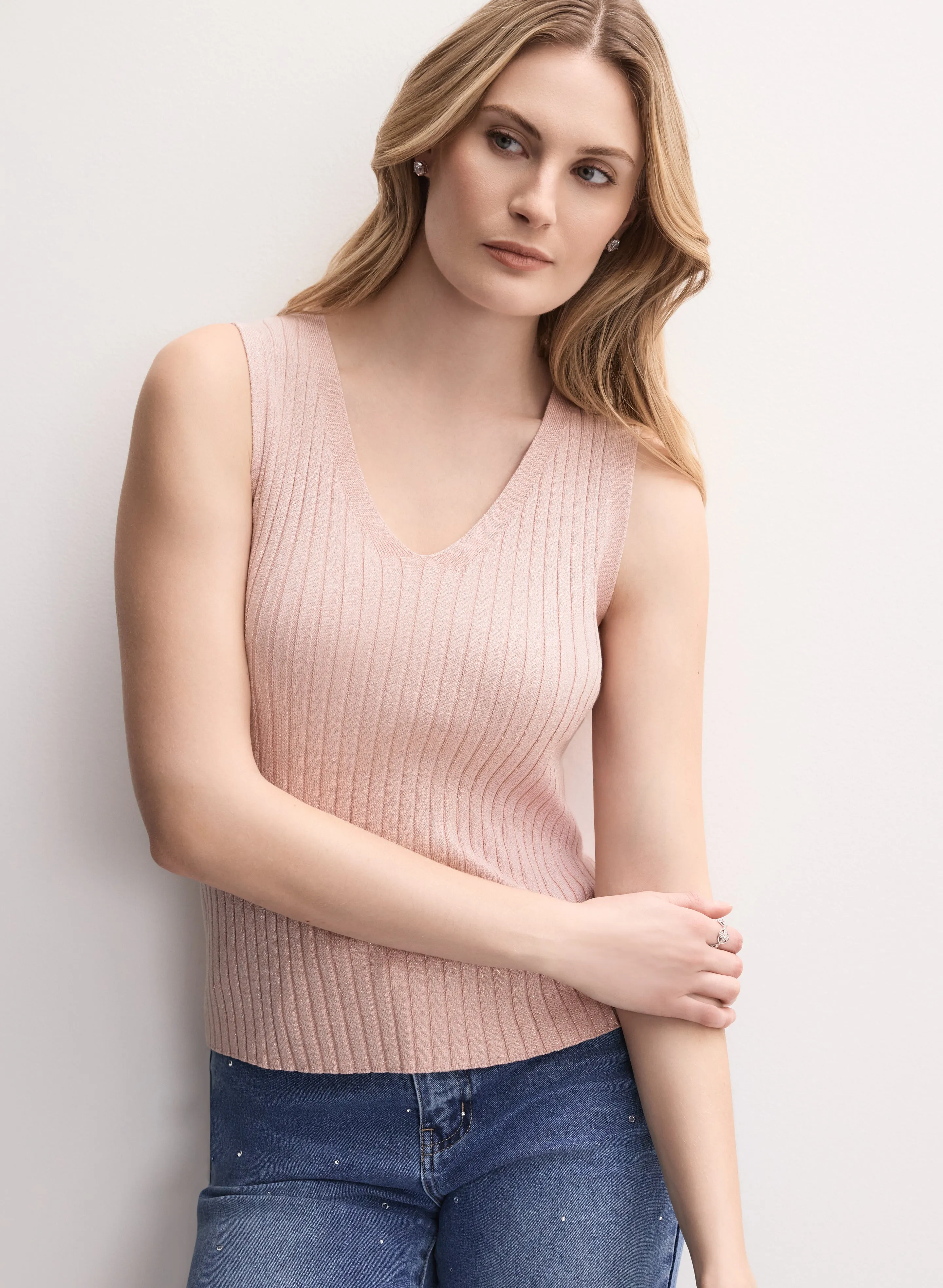 Sleeveless Ribbed Knit Sweater sold by Melanie Lyne product image thumbnail 4