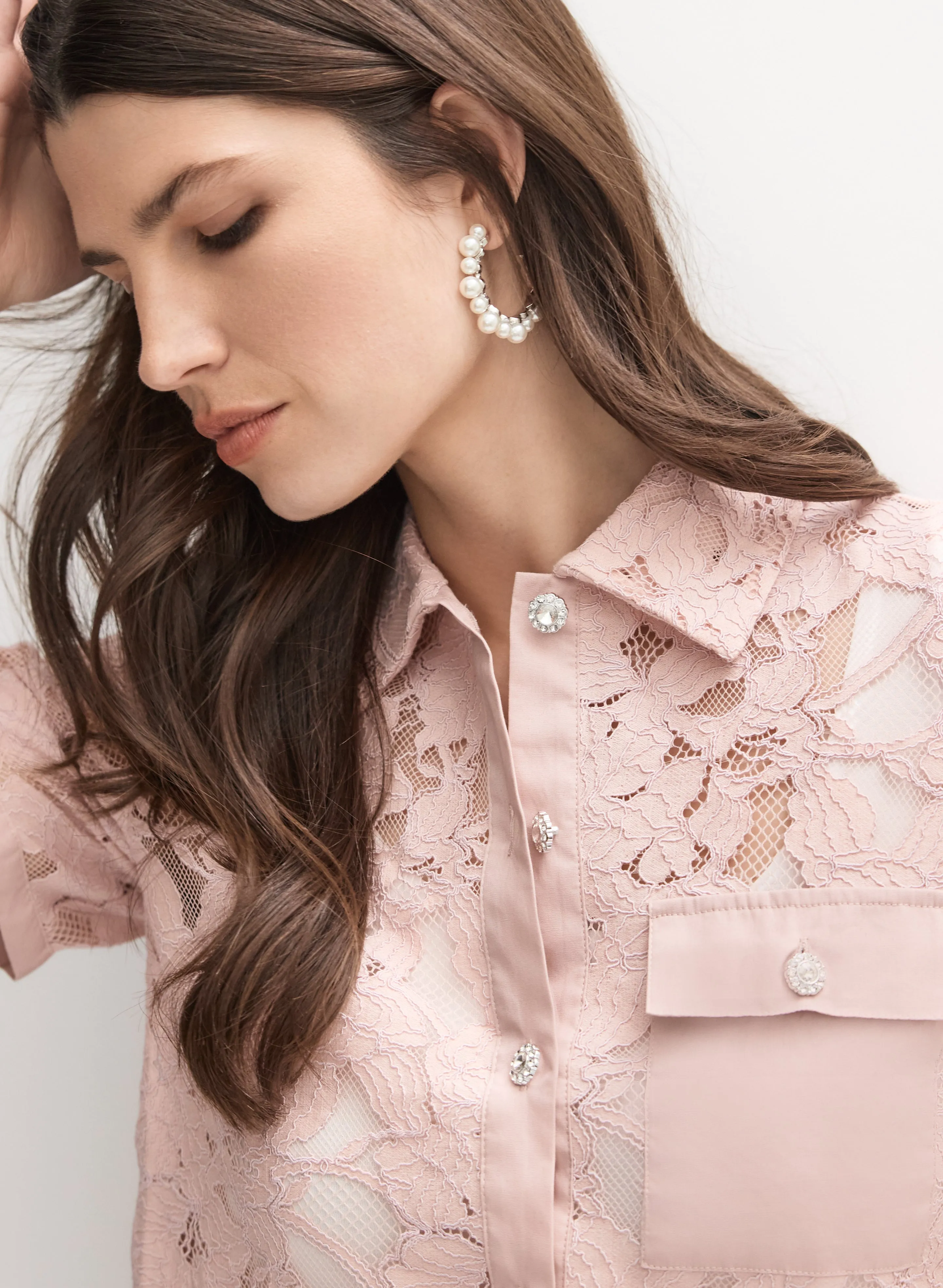 Pearl Button Lace Blouse sold by Melanie Lyne product image thumbnail 5