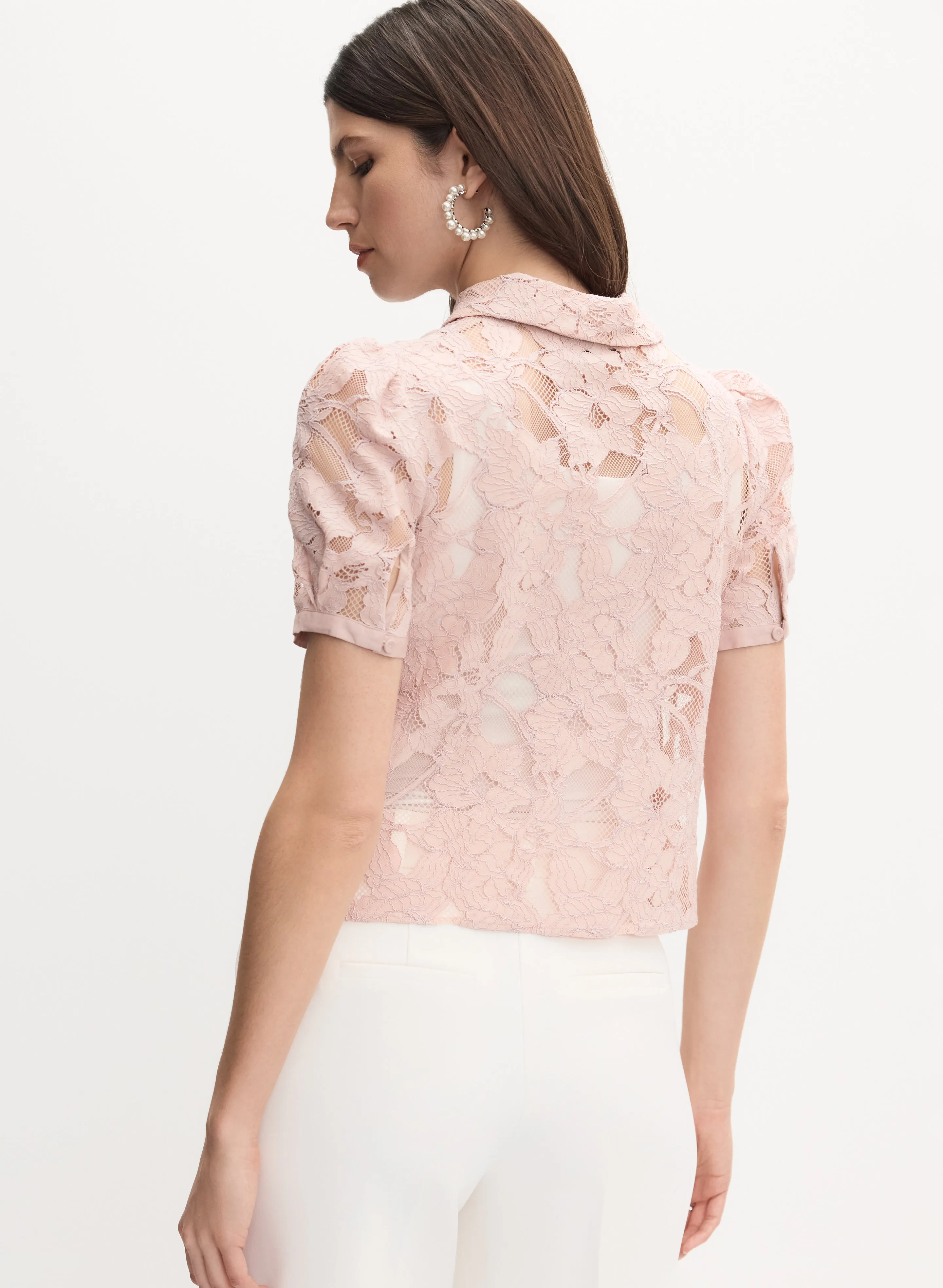 Pearl Button Lace Blouse sold by Melanie Lyne product image thumbnail 3