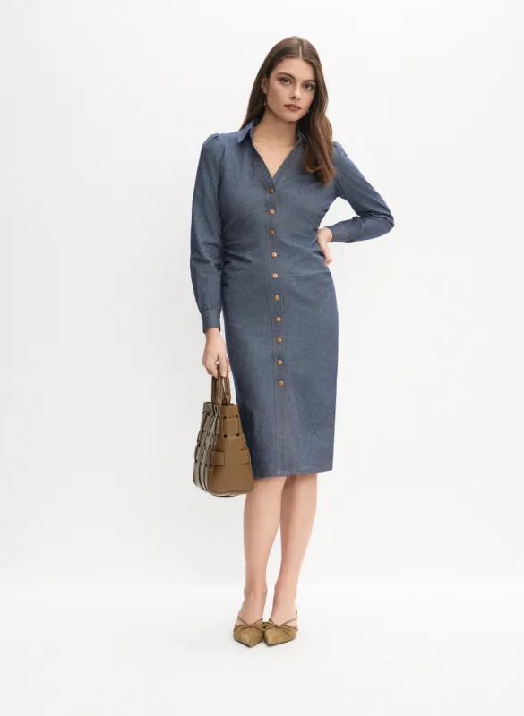 Chambray Midi Dress sold by Melanie Lyne