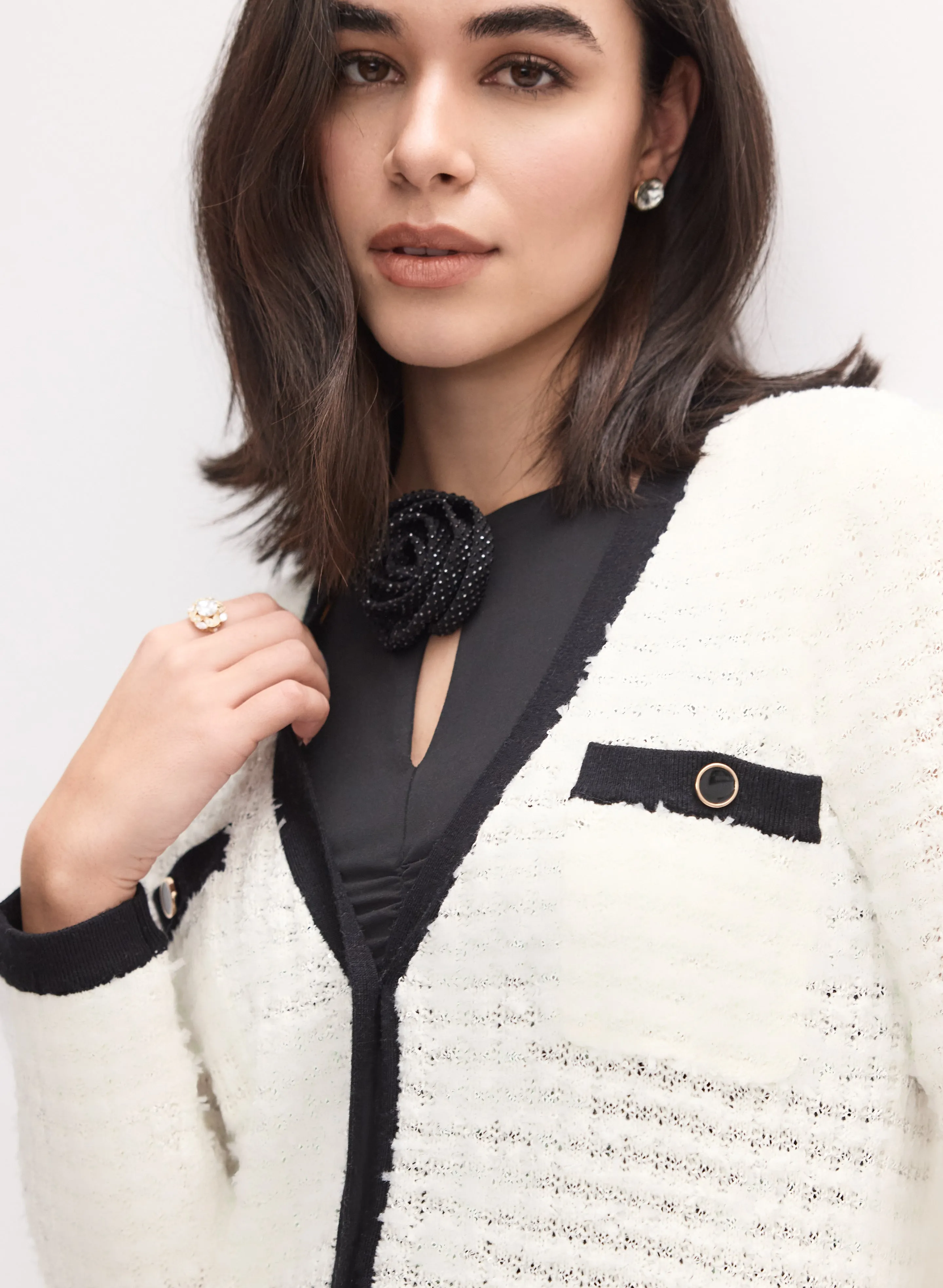 Tweed Contrast Trim Cardigan sold by Melanie Lyne product image thumbnail 2