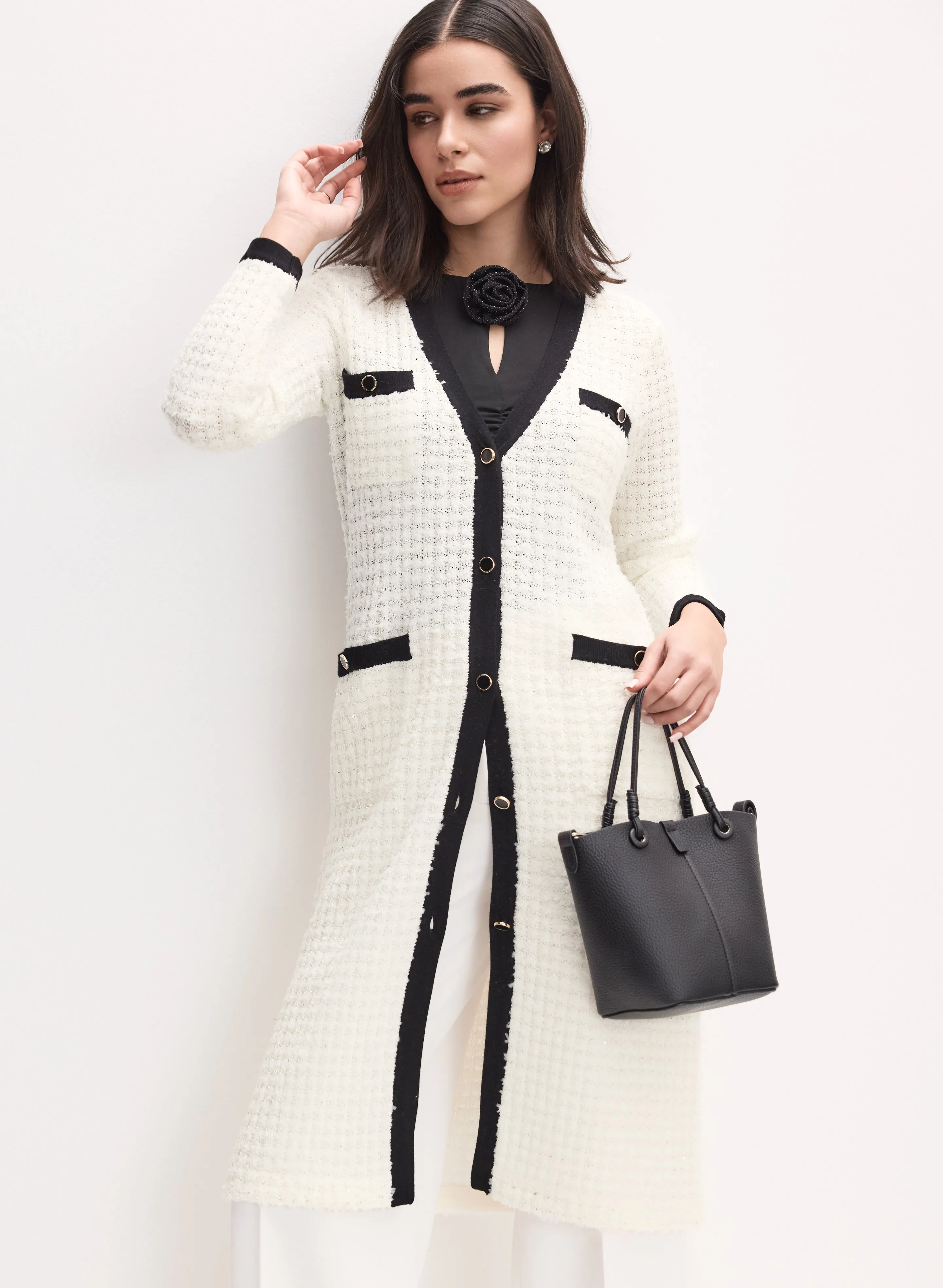 Tweed Contrast Trim Cardigan sold by Melanie Lyne product image thumbnail 4